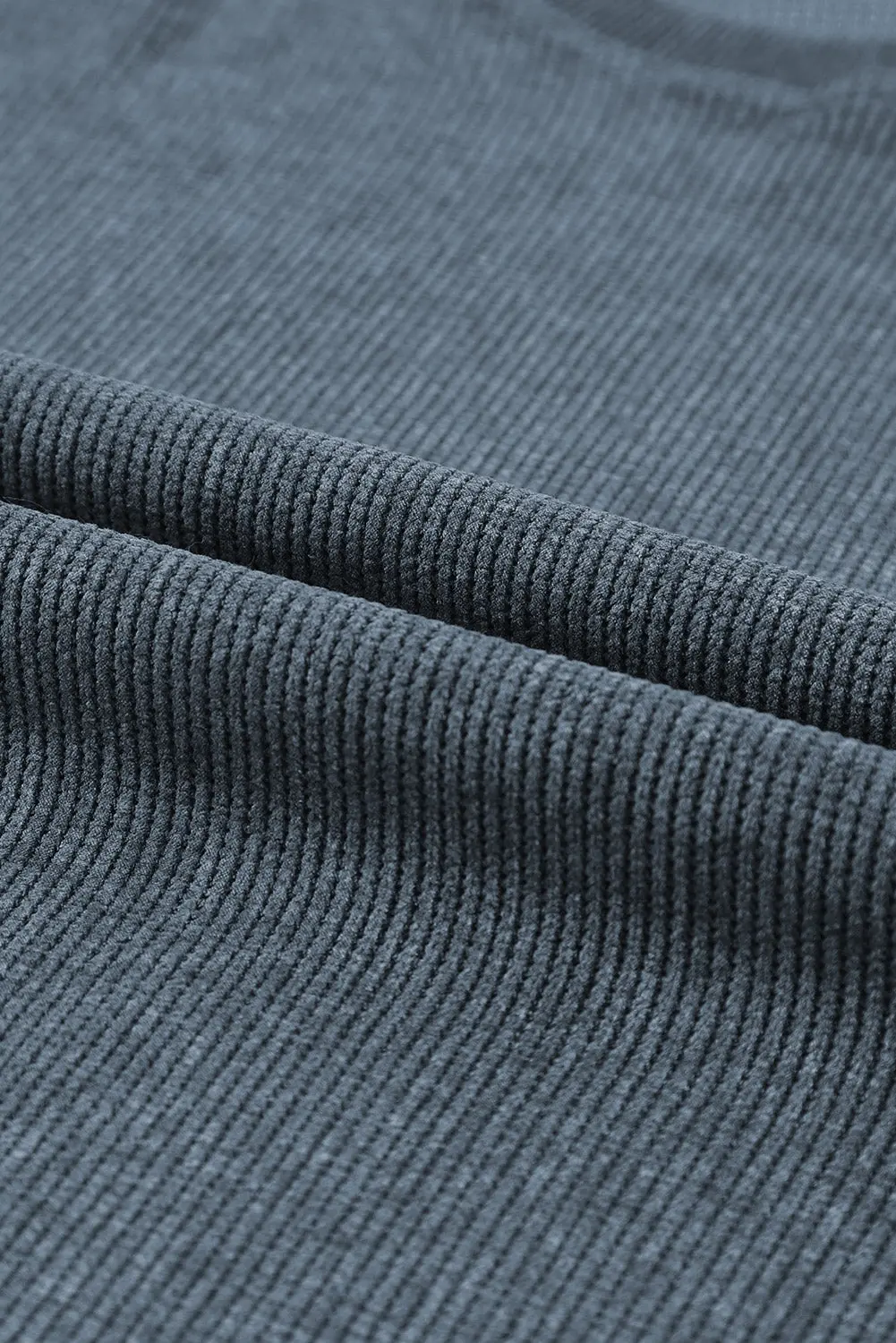 Ribbed Knit Solid Round-Neck Pullover Sweatshirt - view 11
