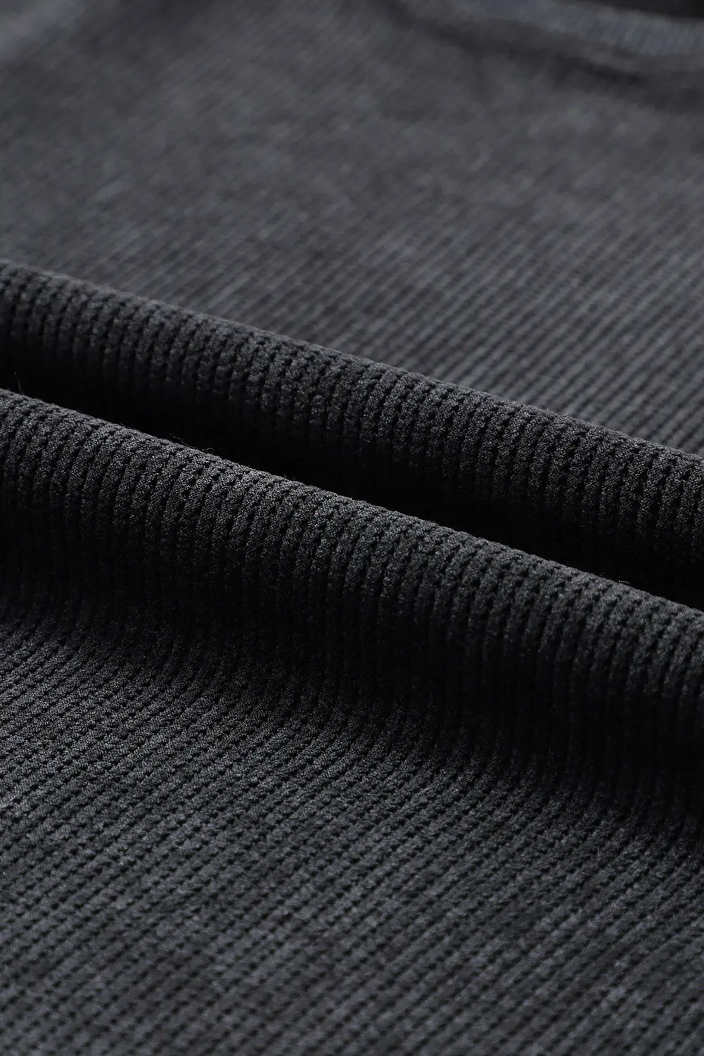 Ribbed Knit Solid Round-Neck Pullover Sweatshirt - view 16