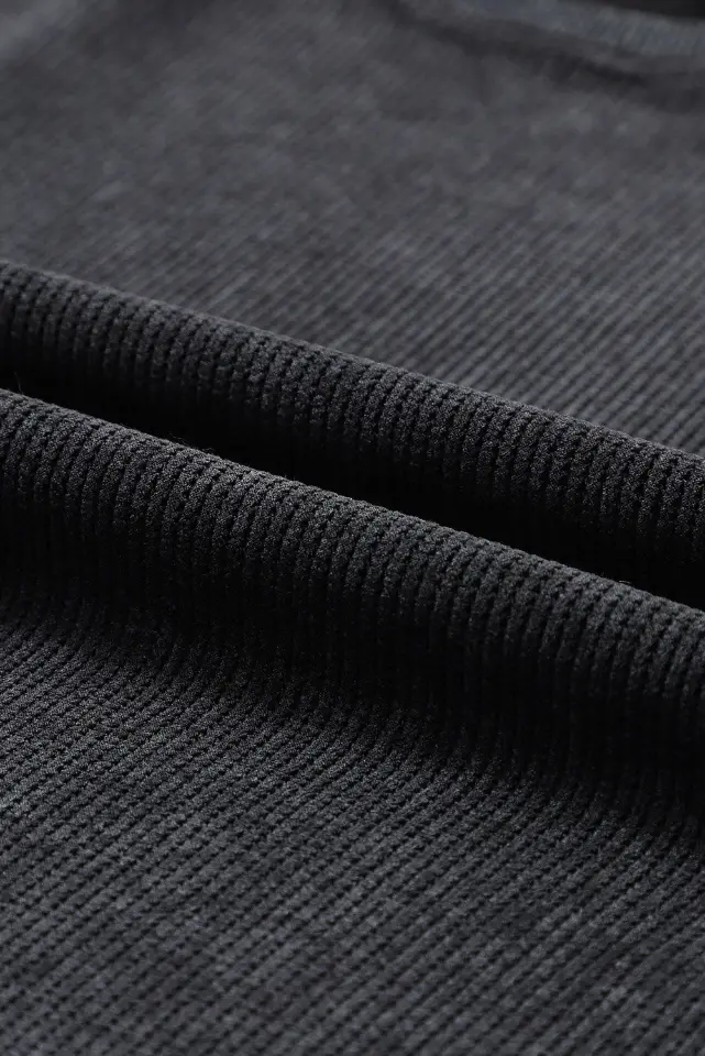 Ribbed Knit Solid Round-Neck Pullover Sweatshirt thumbnail 16