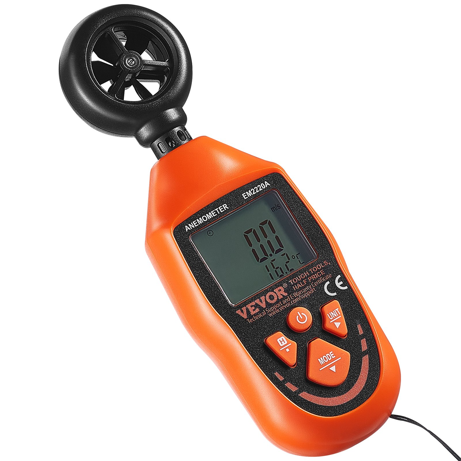 Anemometro Portatile, 14°F-113°F, per Vela Surf Drone Volante HVAC - Foto 10 di 10
