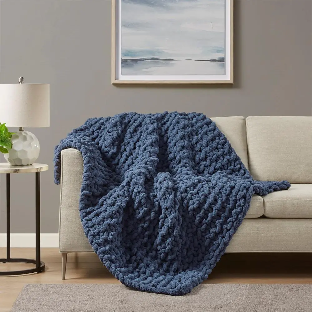 Chunky Knit Chenille Soft Accent Throw Blanket - view 3