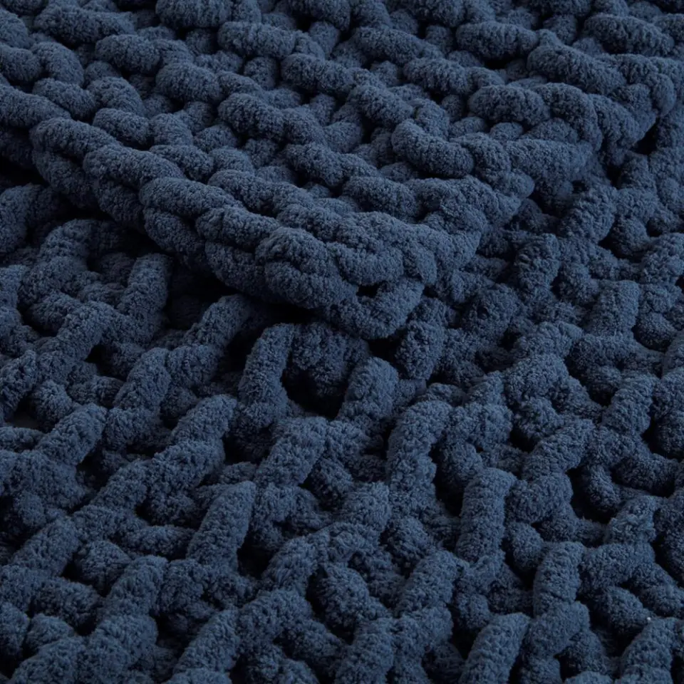 Chunky Knit Chenille Soft Accent Throw Blanket thumbnail 5