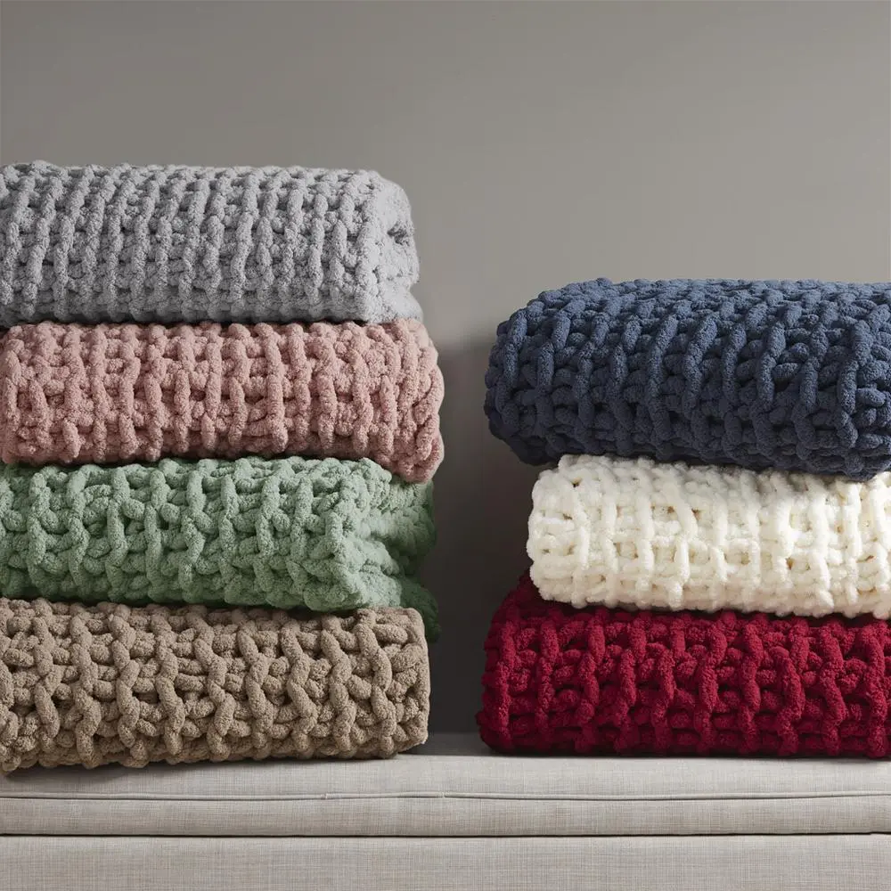 Madison Park Chenille Chunky Handcrafted Knit Throw - view 6