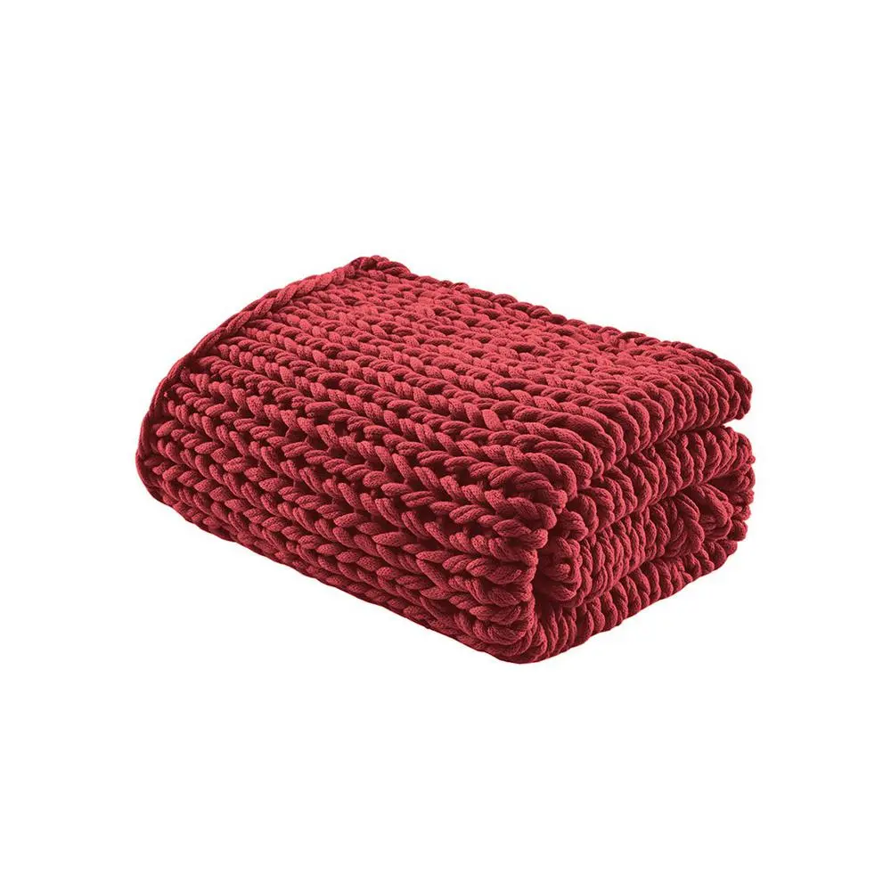 Double-Knit Chunky Reversible Handmade Bed Throw - view 3