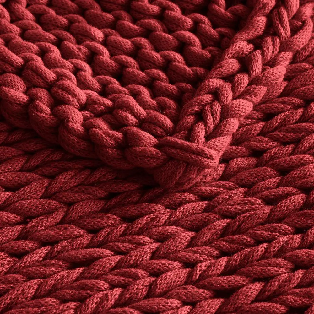 Double-Knit Chunky Reversible Handmade Bed Throw - view 4