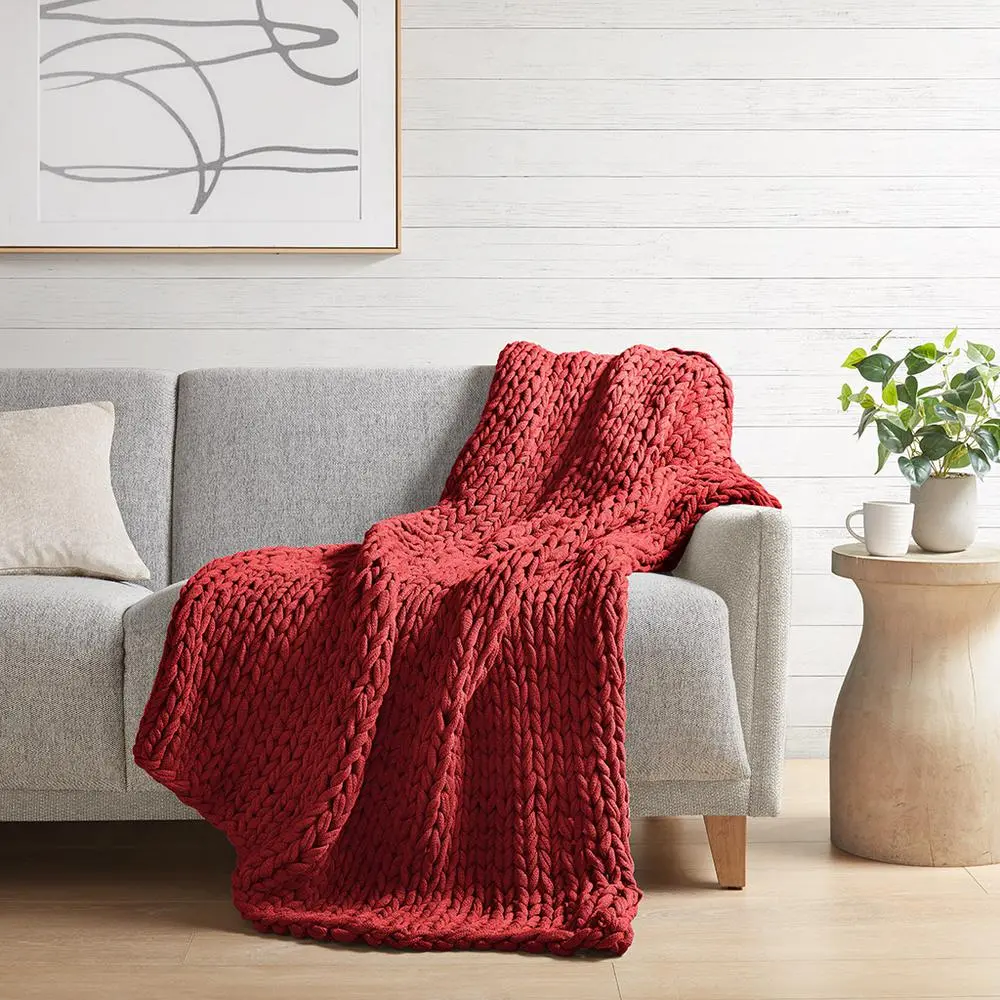 Double-Knit Chunky Reversible Handmade Bed Throw - view 9