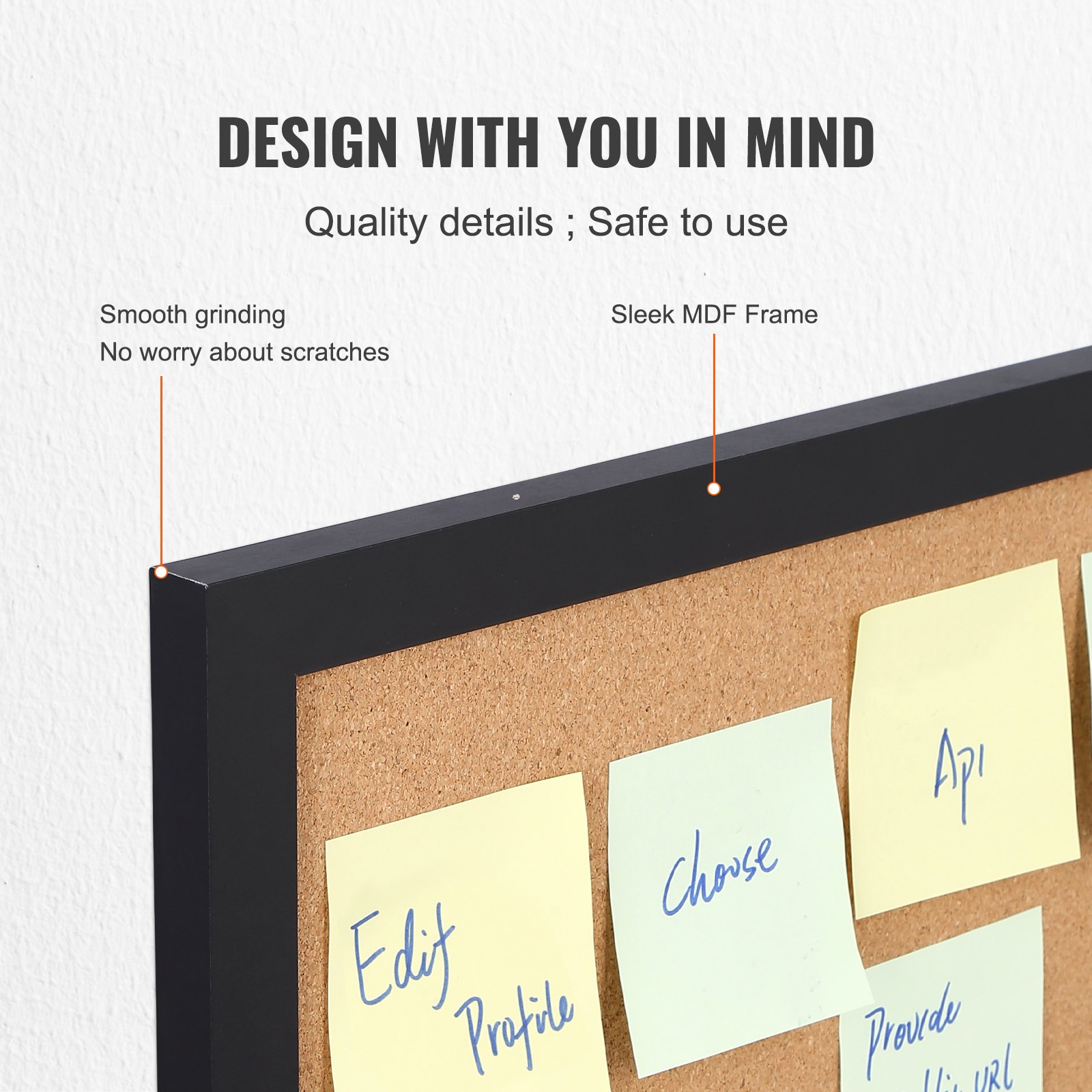 Cork Board - Double-sided Bulletin Board with MDF Sticker Frame, 24 x 18 inches - Picture 4 of 10