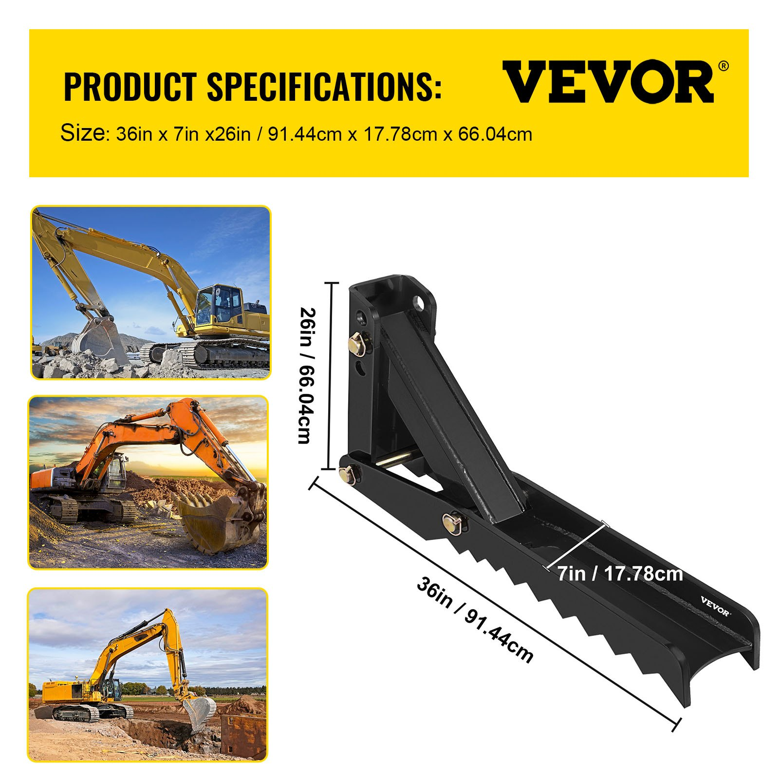 VEVOR 36 inch Backhoe Excavator Thumb Attachments Adjustable Extreme Weld On Bac - Bild 6 von 10