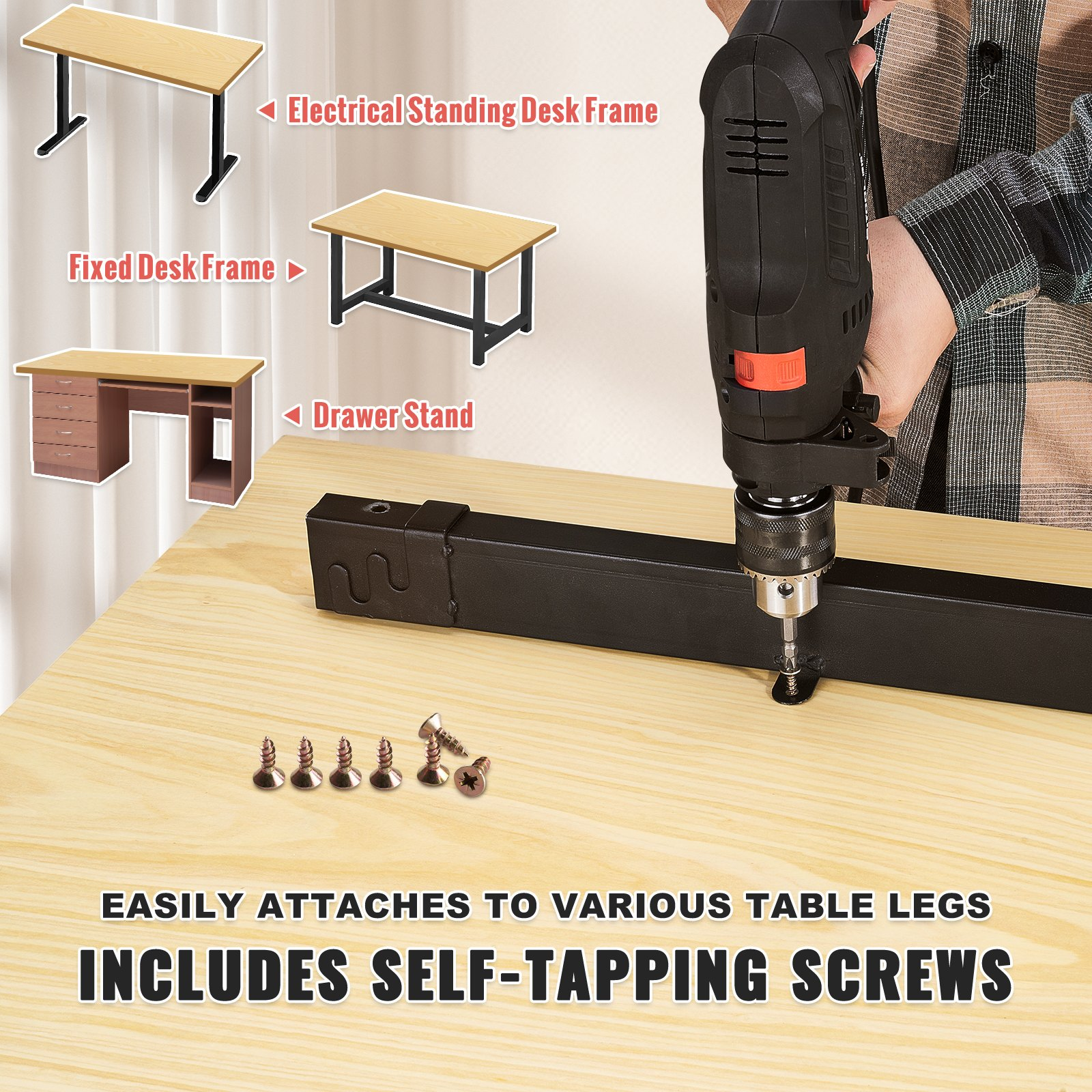 Wood Table Top, Universal Solid One-Piece Maple Desktop for Office & Home Desk