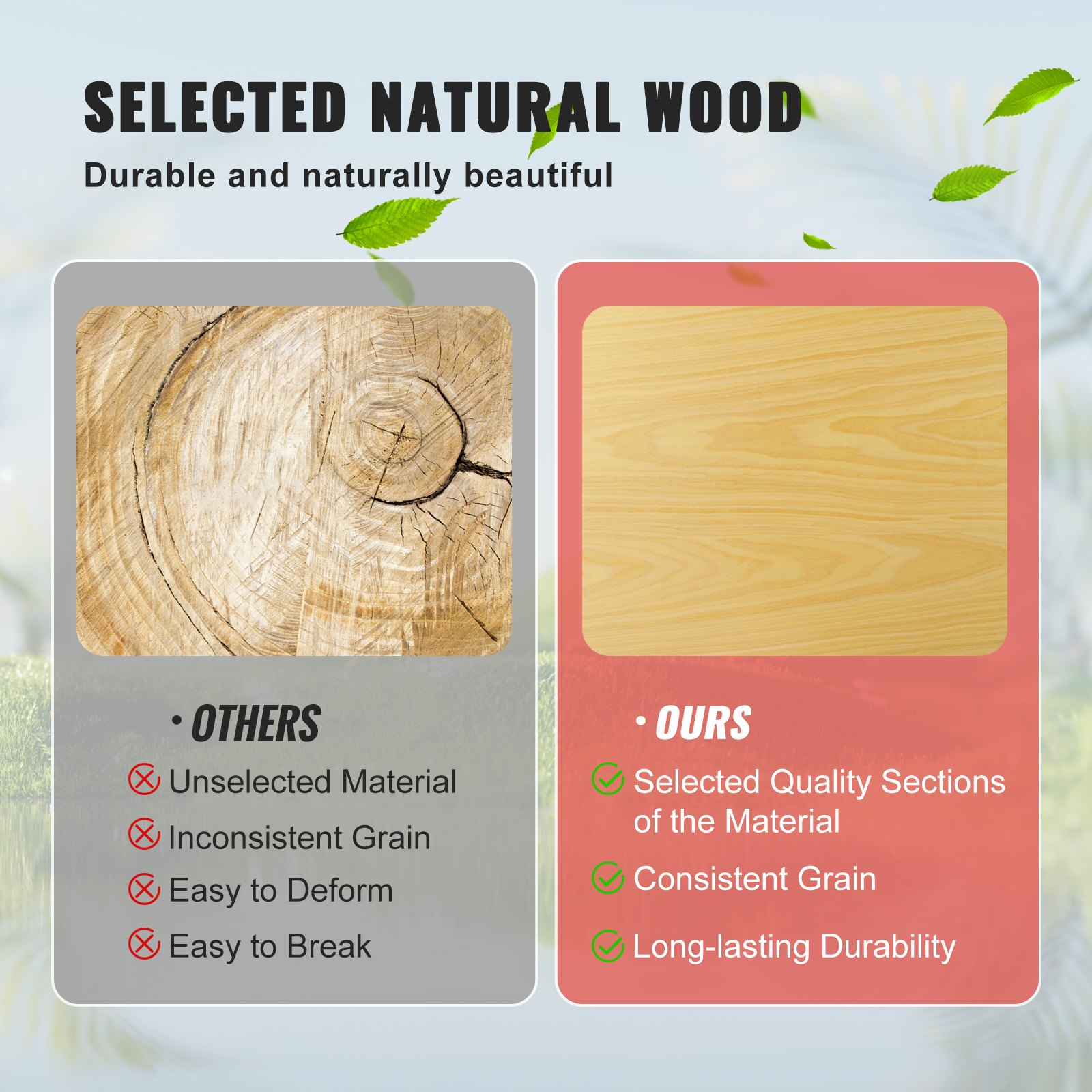 Wood Table Top, Universal Solid One-Piece Maple Desktop for Office & Home Desk