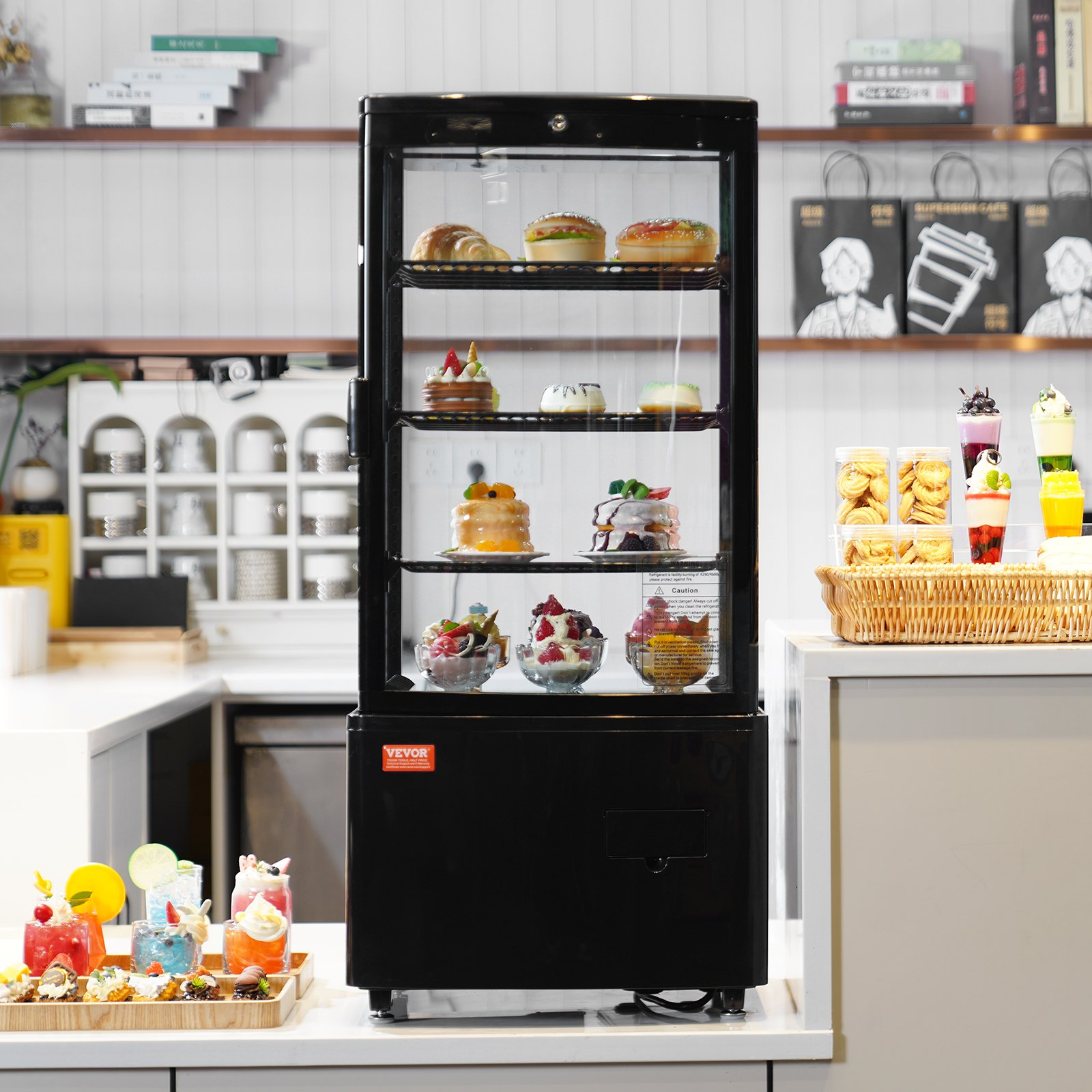 Refrigerated Display Case 3 Cu Ft 3 Tier Countertop Pastry Cooler