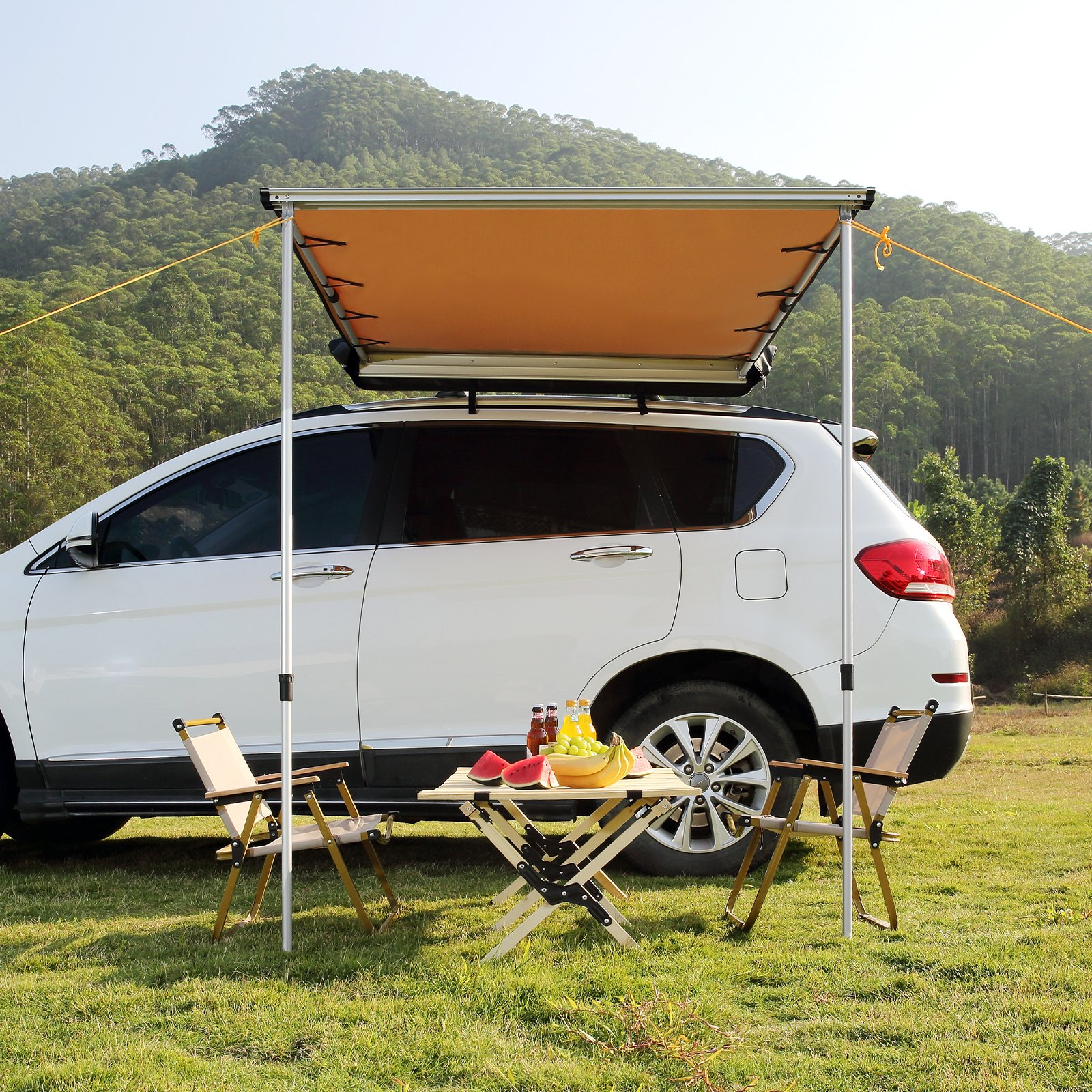 Car Side Awning, Large 6.6' x 8.2' Shade Coverage Vehicle Awning, Campers - Picture 7 of 11
