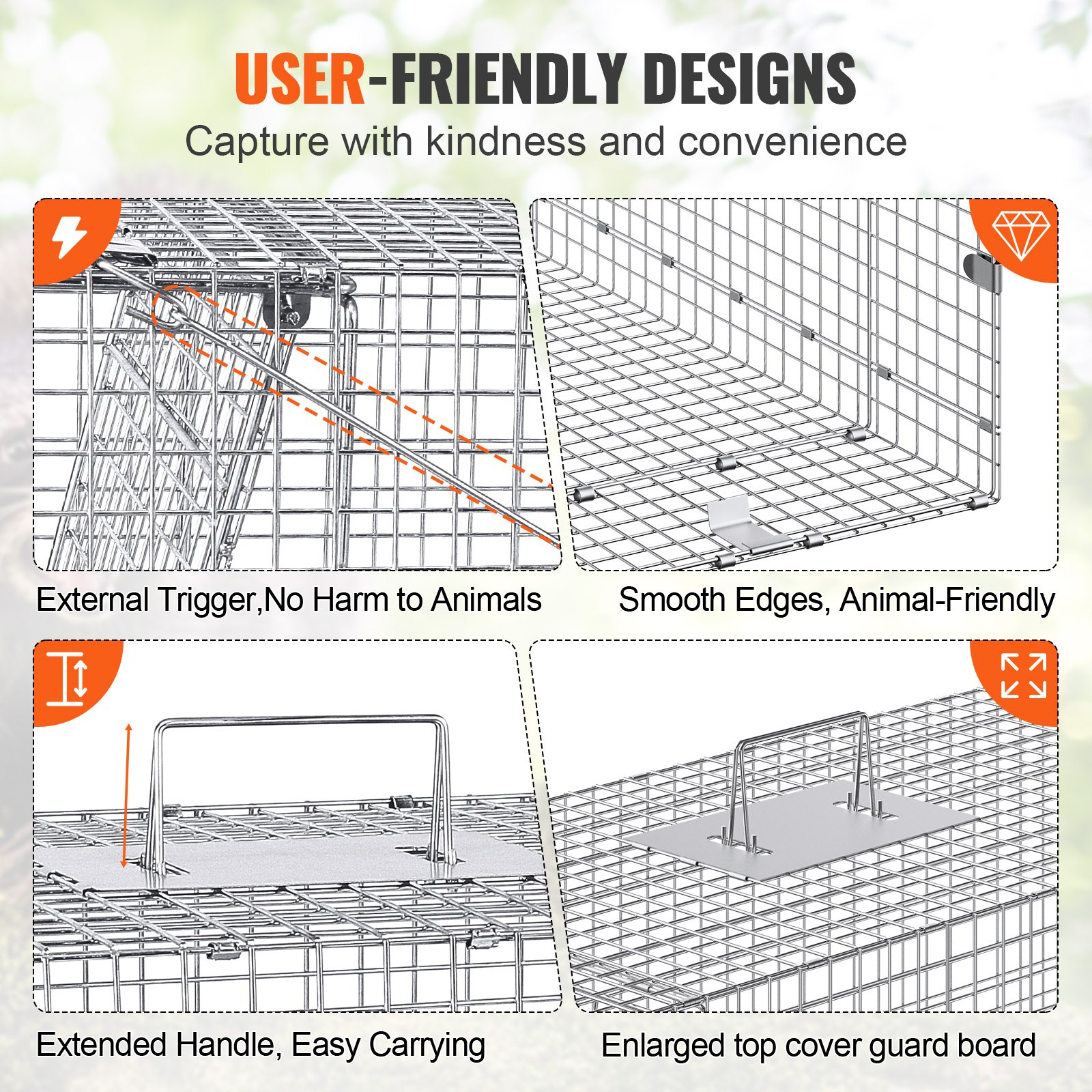 Live Animal Cage Trap, Folding Animal Trap