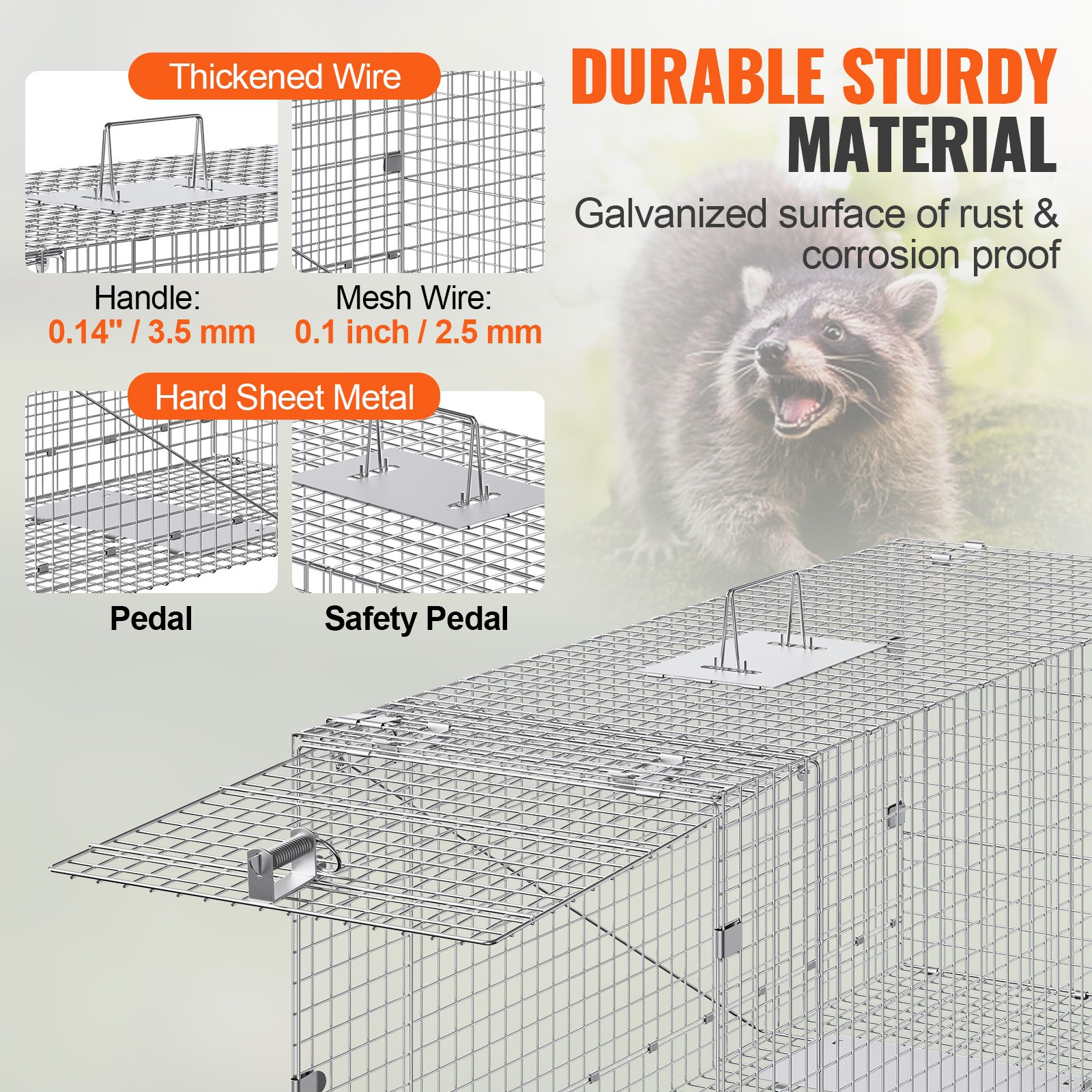 Live Animal Cage Trap, Folding Animal Trap