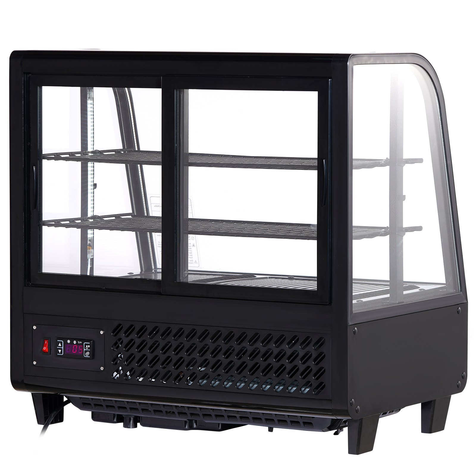 Refrigerated Display Case 3.5 Cu Ft 2 Tier Countertop Pastry Cooler