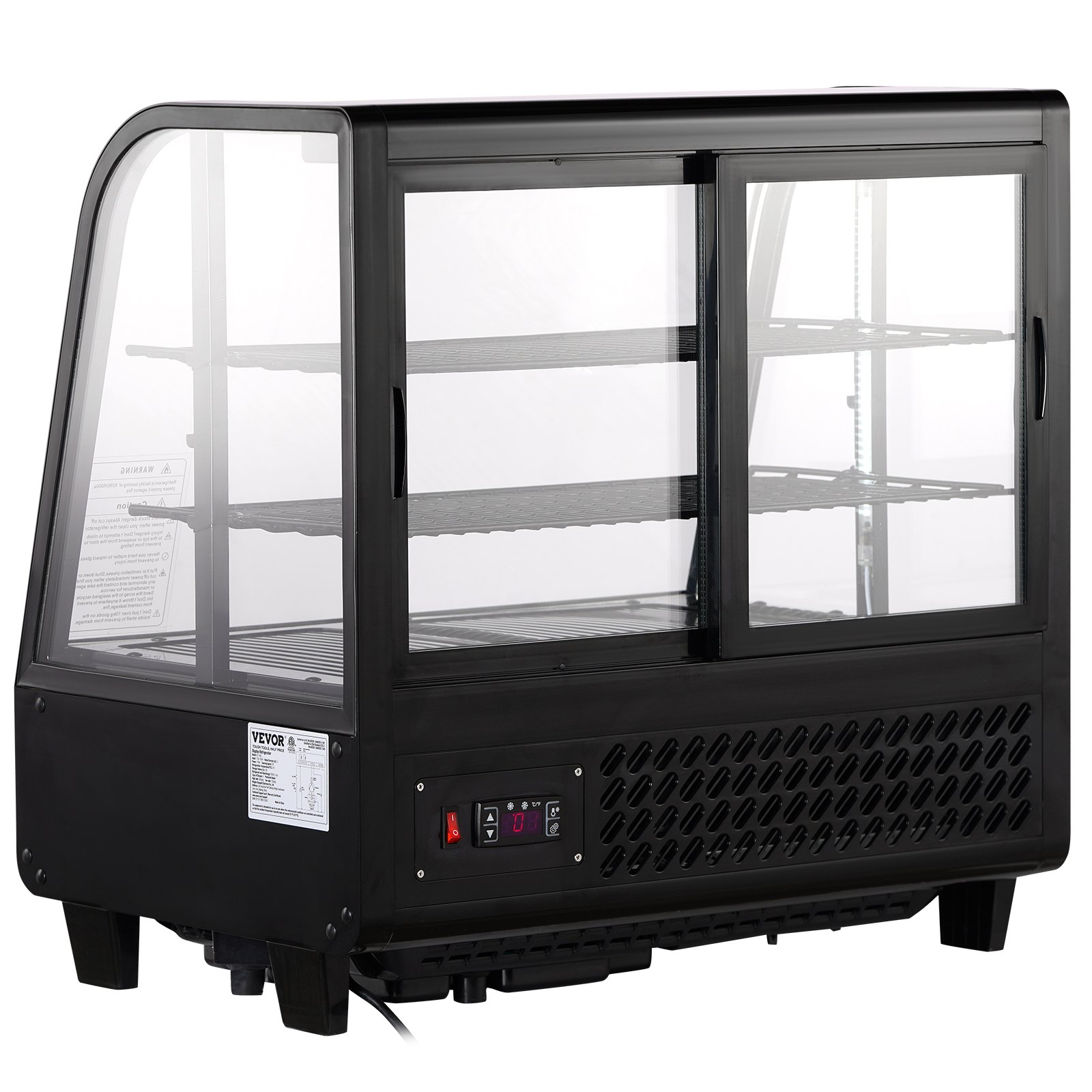 Refrigerated Display Case 3.5 Cu Ft 2 Tier Countertop Pastry Cooler