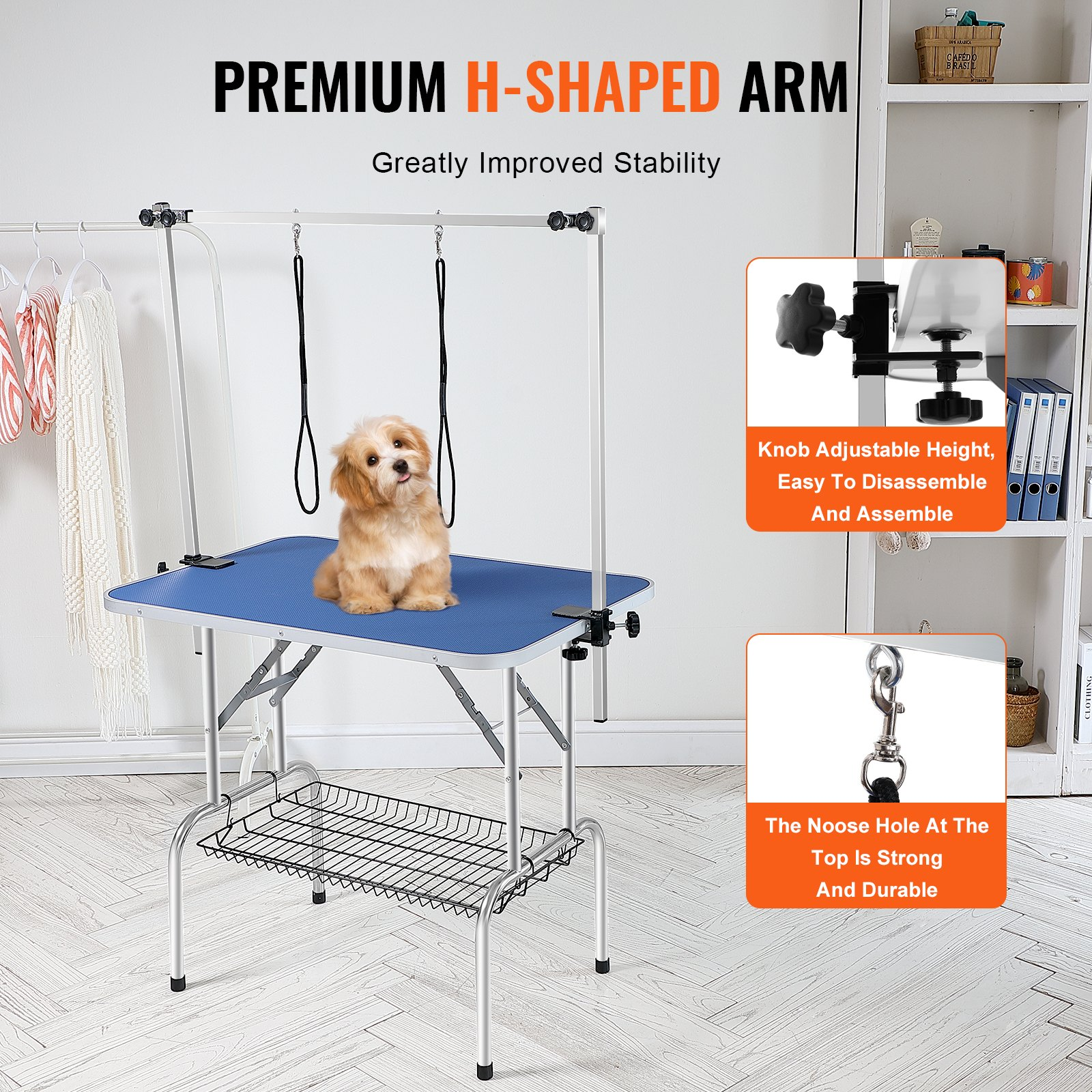 VEVOR Pet Grooming Table Two Arms with Clamp, Bearing 330lbs