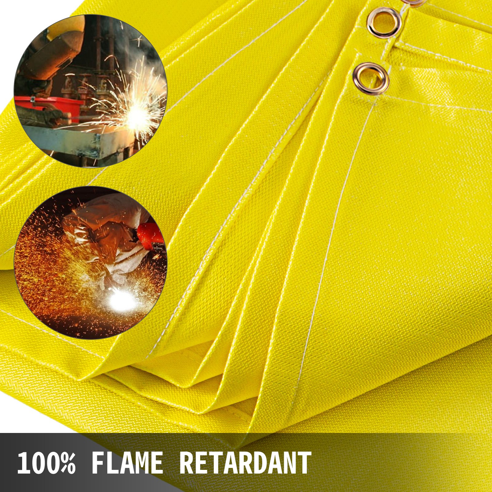 VEVOR 6 x 10 Ft Welding Blanket Gold Fiberglass Blanket Portable Fiberglass Fire