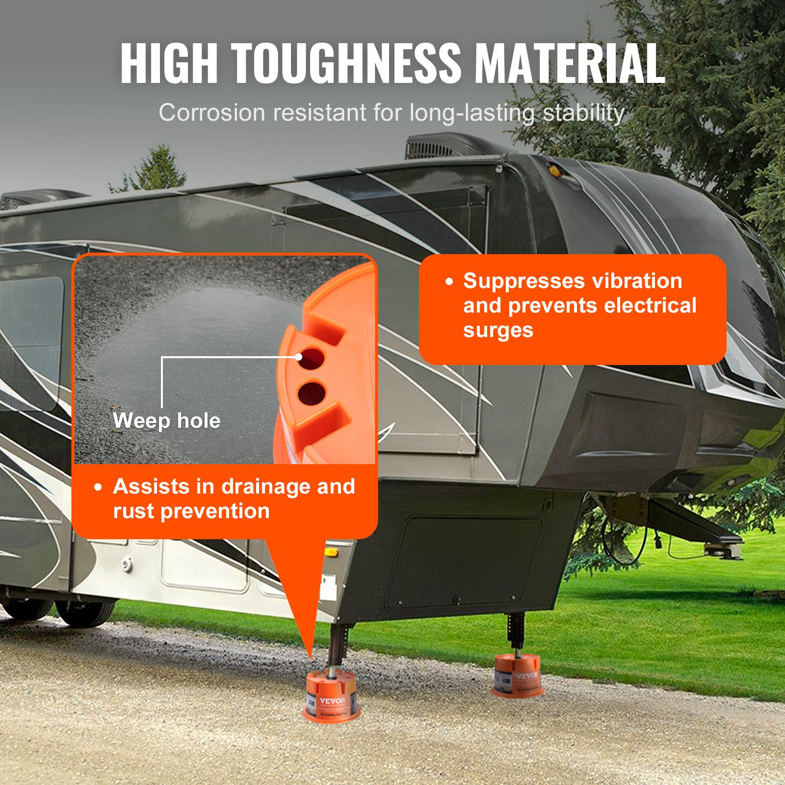 Trailer Jack Blocks 2-Pack 2000 lb Each RV Leveling & Stabilizer Blocks PP