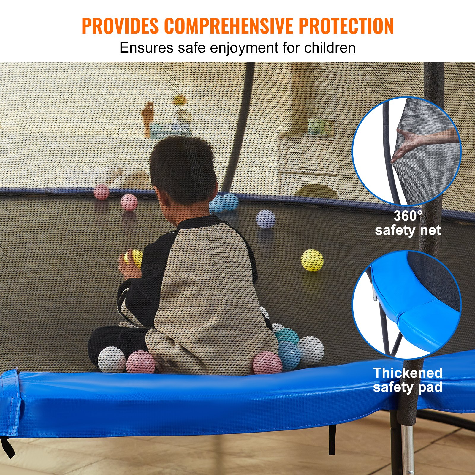 10FT Trampoline w/ Net, Ladder, Curved Poles 330lbs Capacity Outdoor Kids Adults