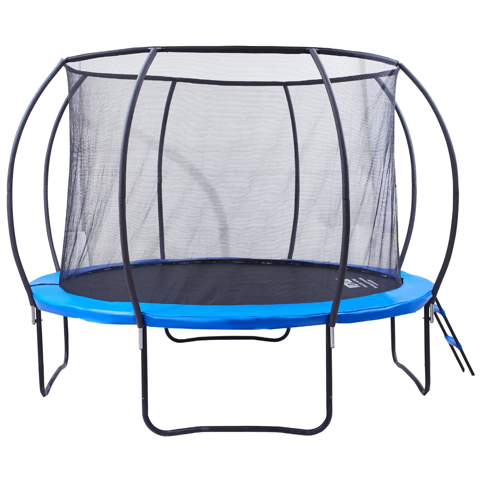 10FT Trampoline w/ Net, Ladder, Curved Poles 330lbs Capacity Outdoor Kids Adults