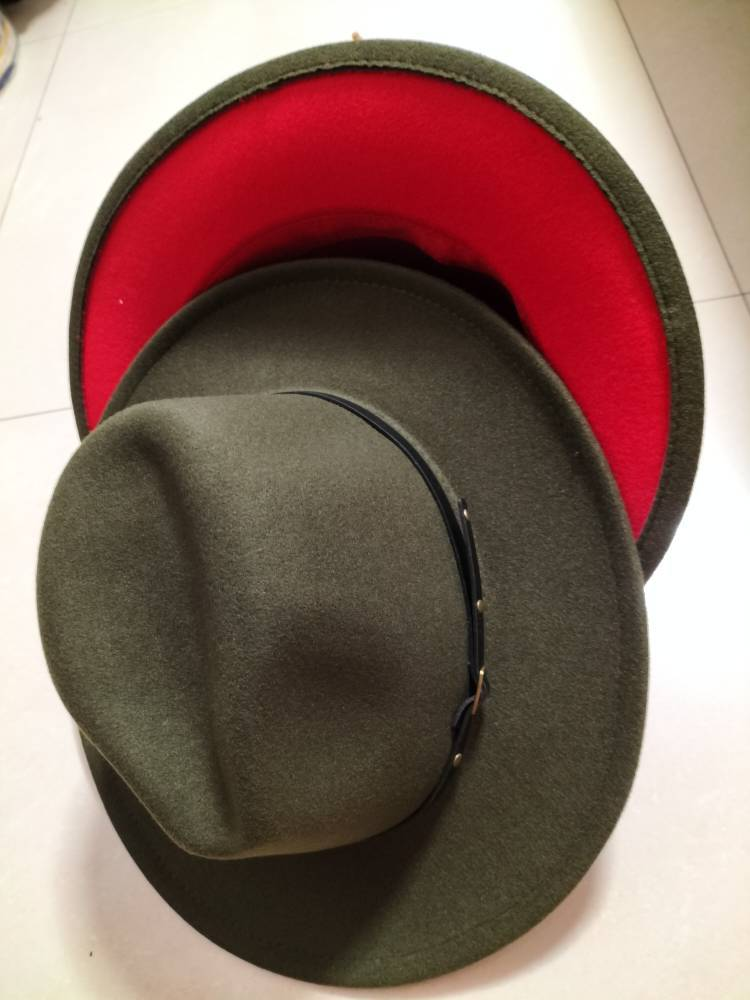 Flat Brim European And American Woolen Top Color Matching Fedora Jazz Hat - Picture 7 of 19