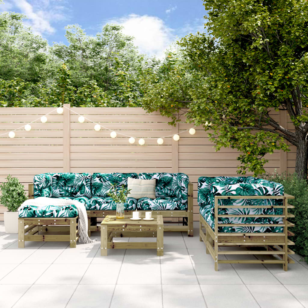 vidaXL 7 Piece Garden Lounge Set Impregnated Wood Pine