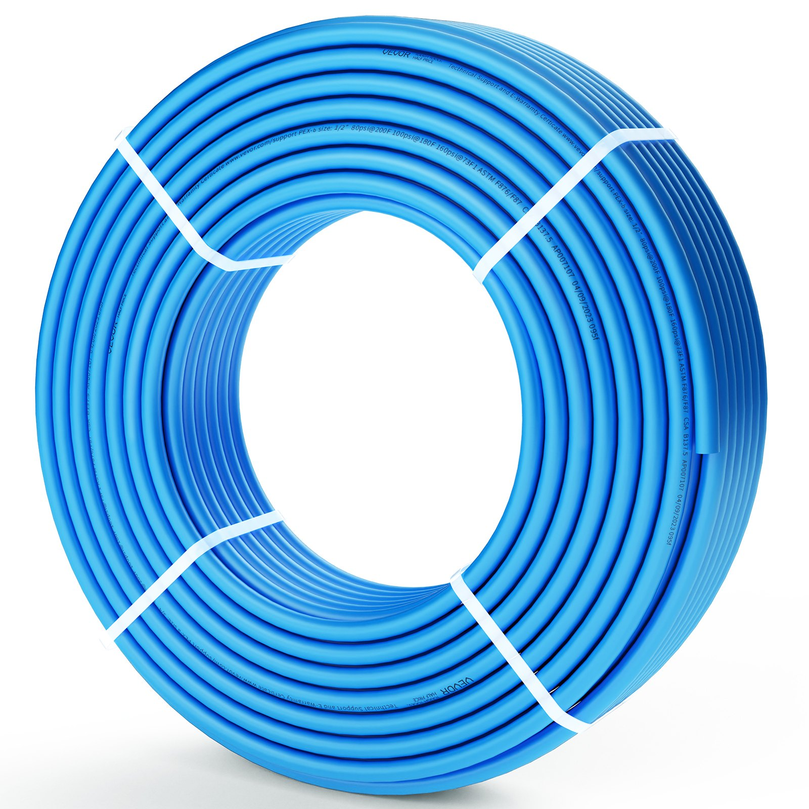 VEVOR 300 ft 1/2″ PEX-B Pipe | Blue Flexible Water Tubing Kit