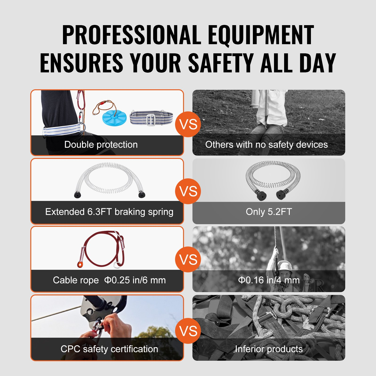 Zipline Kit for Kids and Adult, 100 ft Zip Line Kits Up to 500 lb, Backyard Outd - Picture 2 of 10