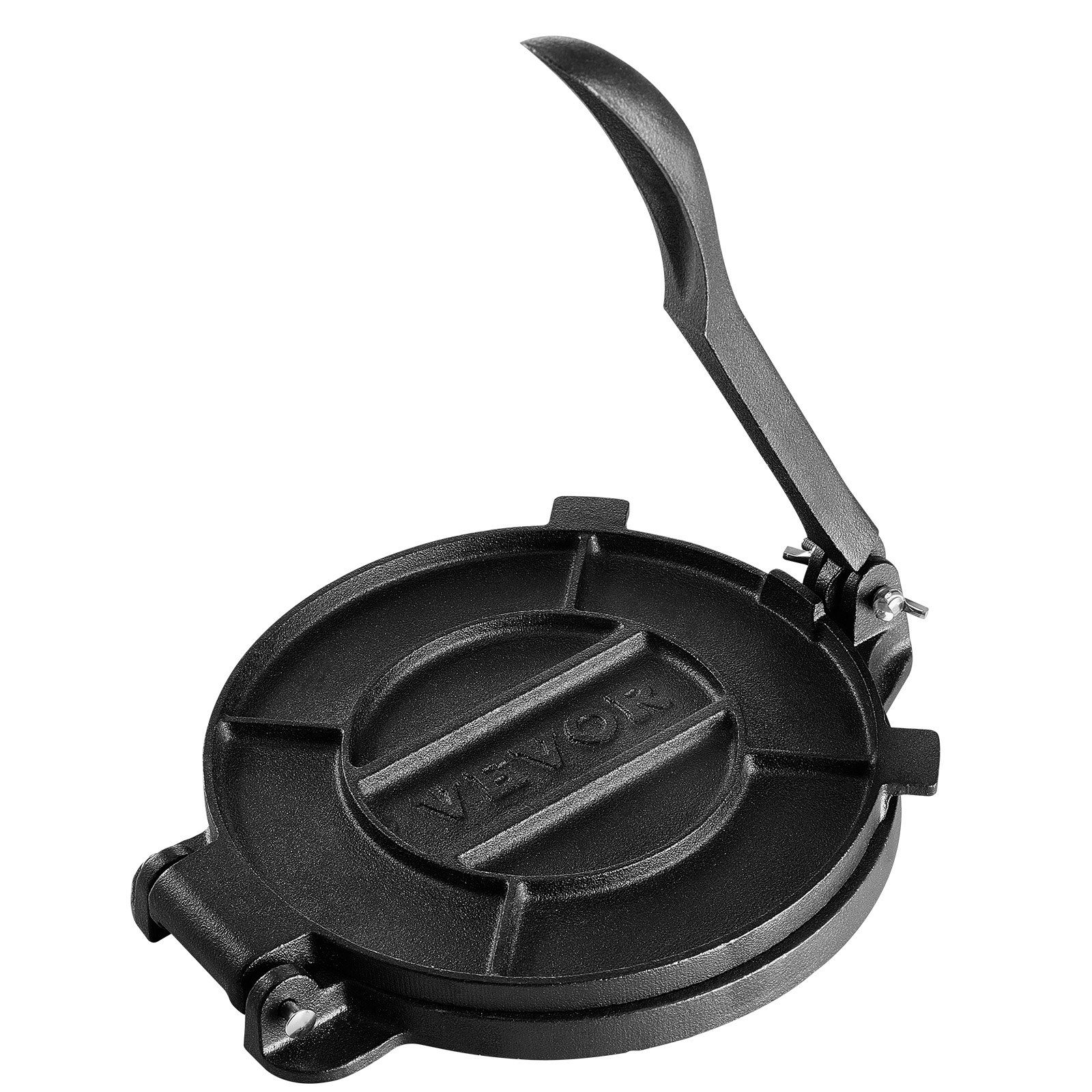 10" Gusseisen Tortilla Presse Schwerlast Roti Maker mit Backpapier Silber - Bild 10 von 10