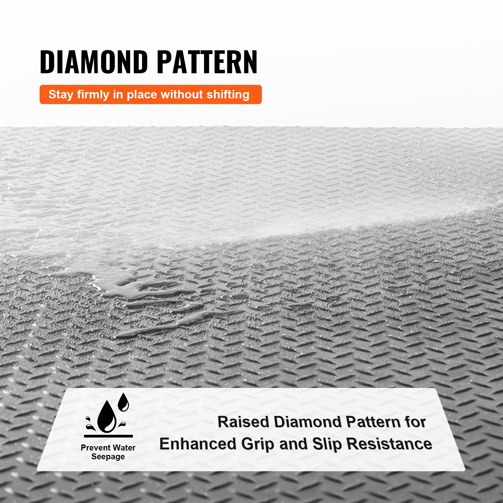 Diamond-Plate Rubber Flooring Roll, 3mm x 4ft x 10ft - Durable SBR Rubber Mat fo - Picture 4 of 10
