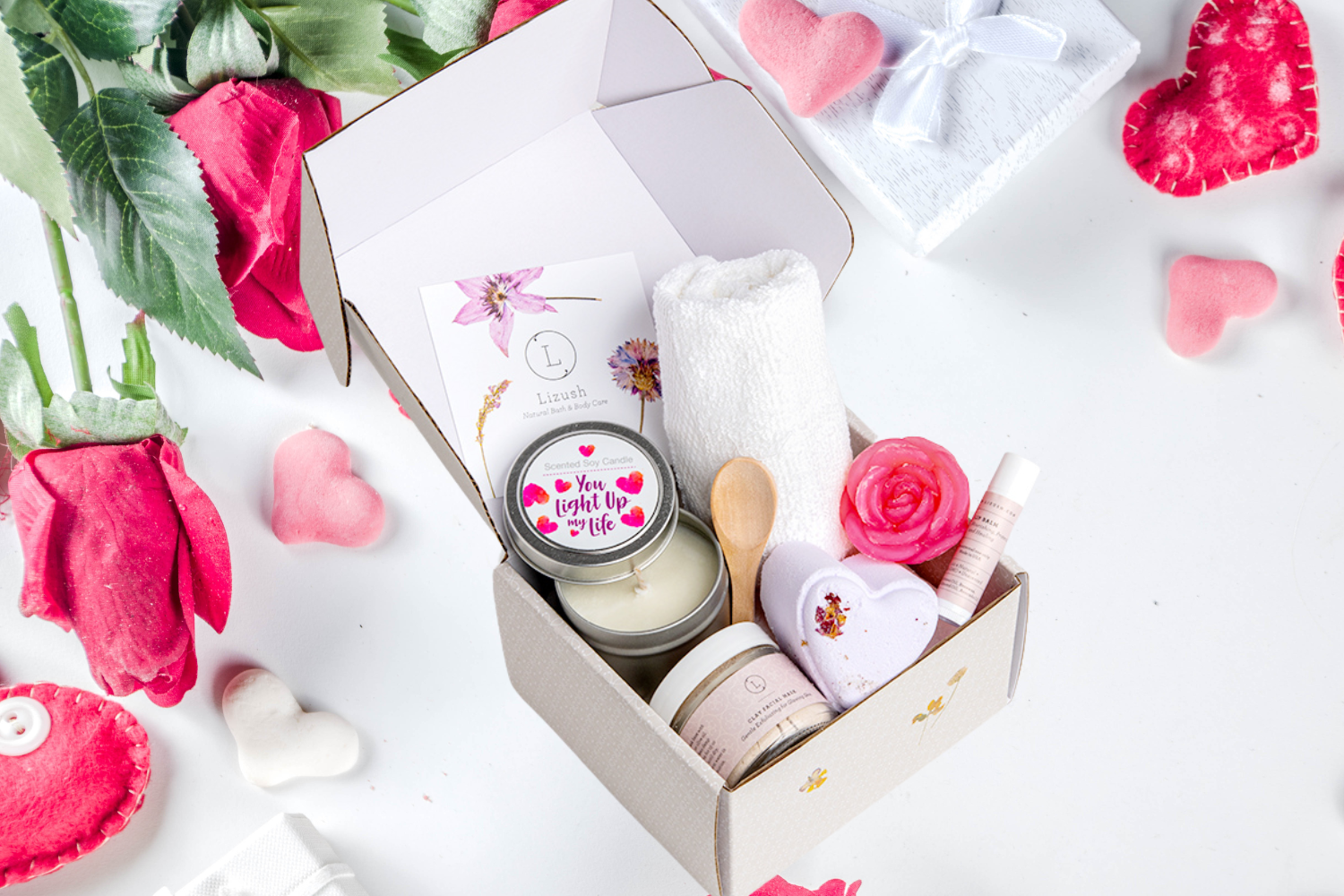 Cute LOVE Special Gift Box, Natural Skincare Gift Box, Mother's Day Gift