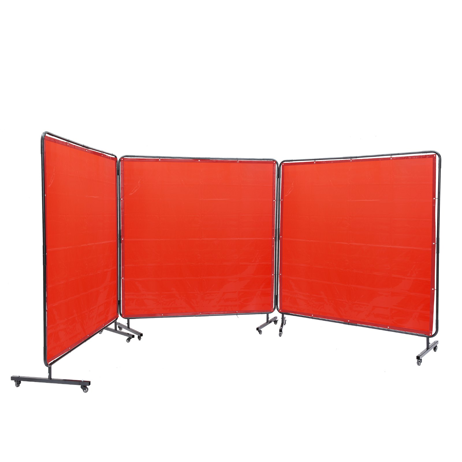 VEVOR Welding Screen with Frame, 6' x 6' 3 Panel Welding Curtain Screens, Flame-