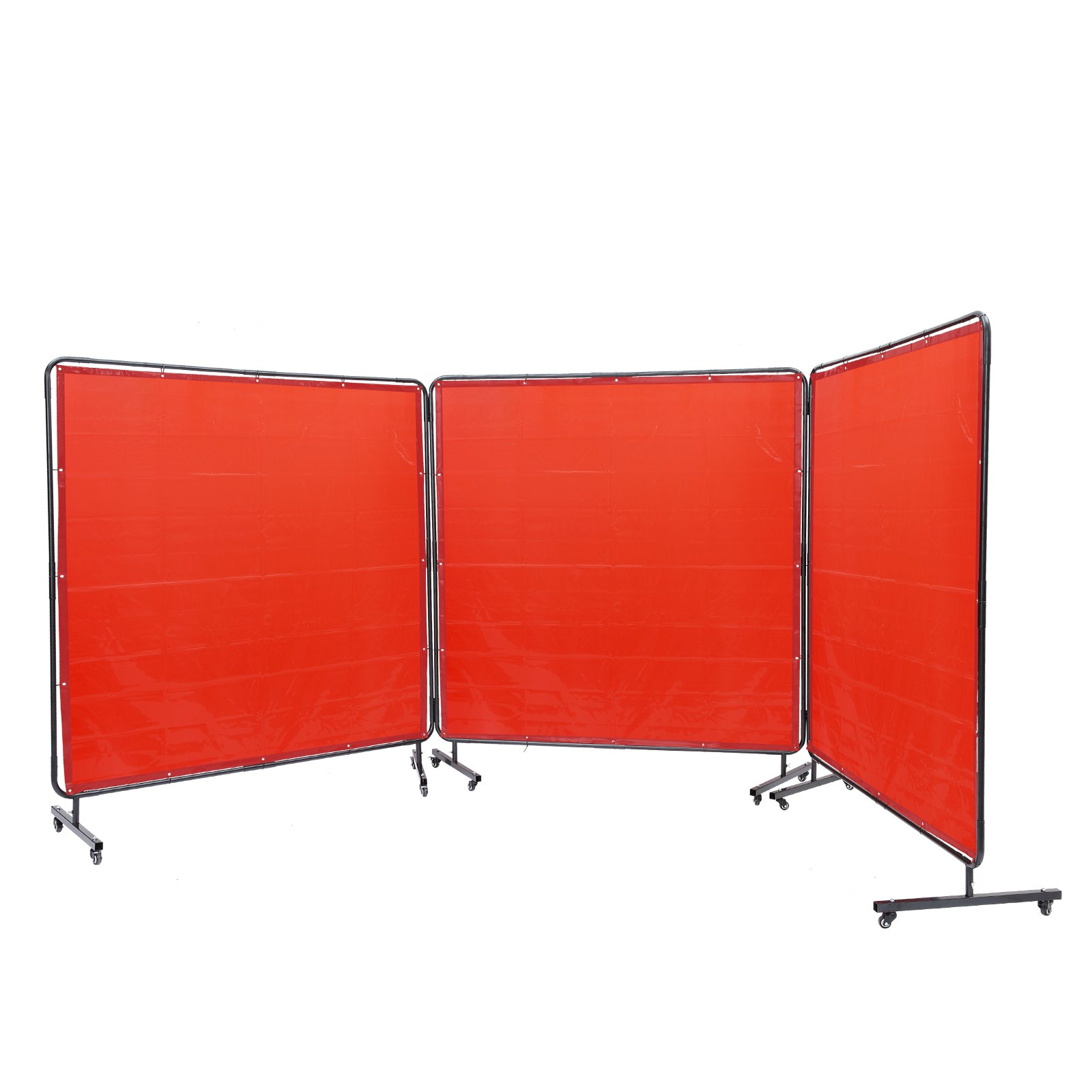 VEVOR Welding Screen with Frame, 6' x 6' 3 Panel Welding Curtain Screens, Flame-