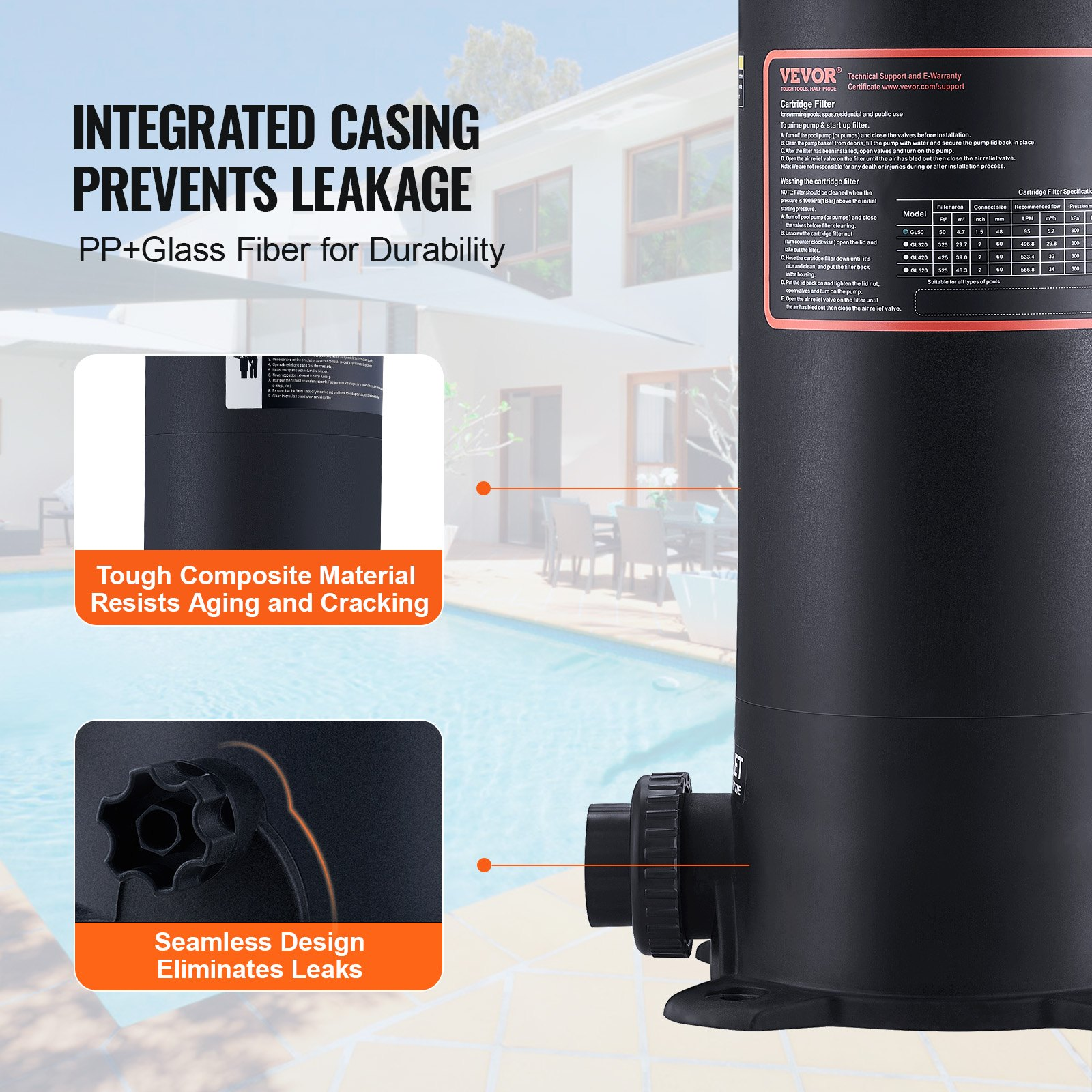 Cartridge Pool Filter, Inflatable Pool