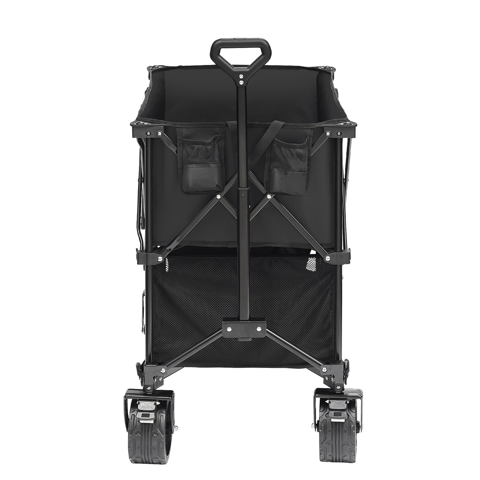 VEVOR Foldable Double Decker Wagon, 400L Collapsible Wagon Cart with All-Terrain