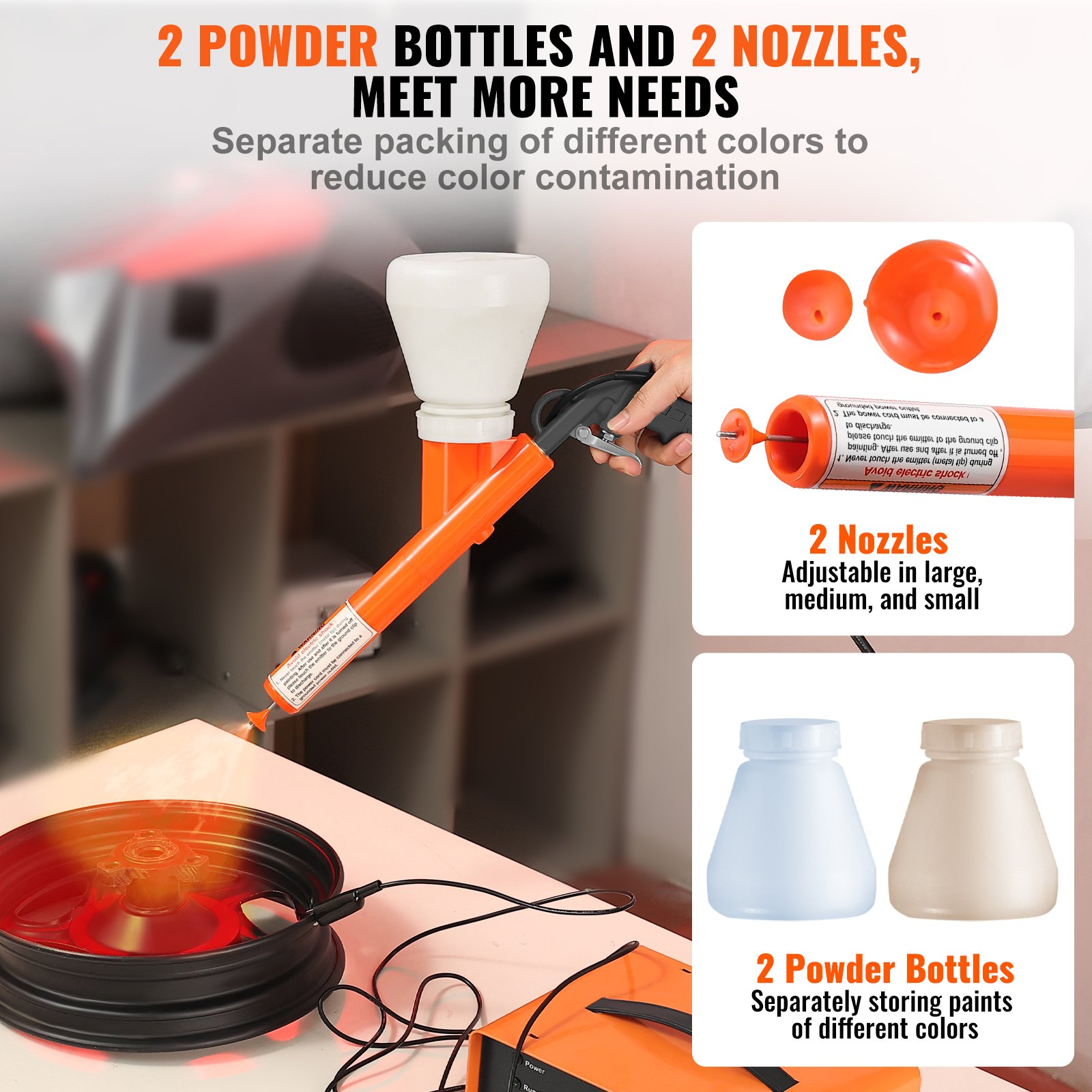 Powder Coating System - 50KV Electrostatic Output Powder Coating Kit for Home DI
