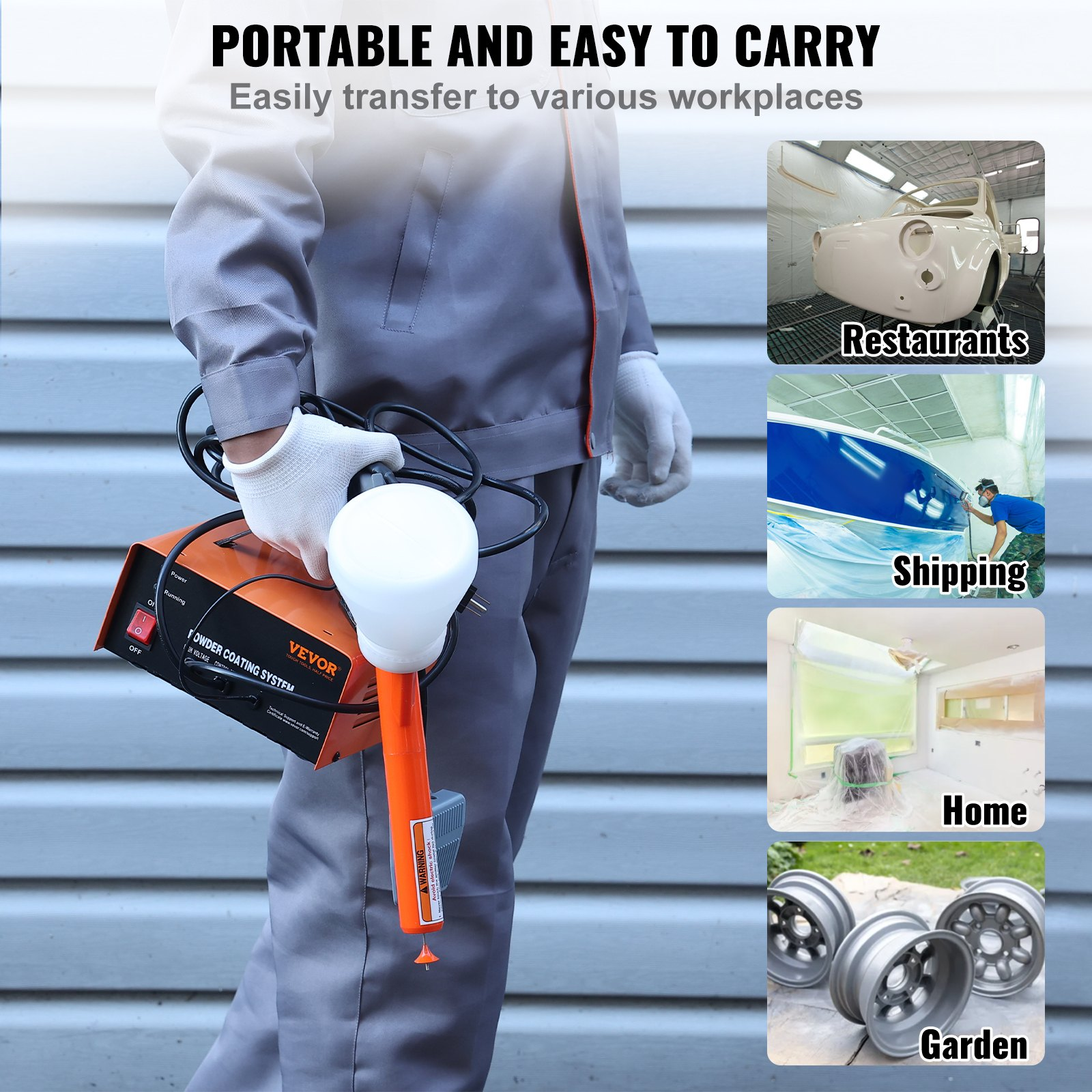 Powder Coating System - 50KV Electrostatic Output Powder Coating Kit for Home DI