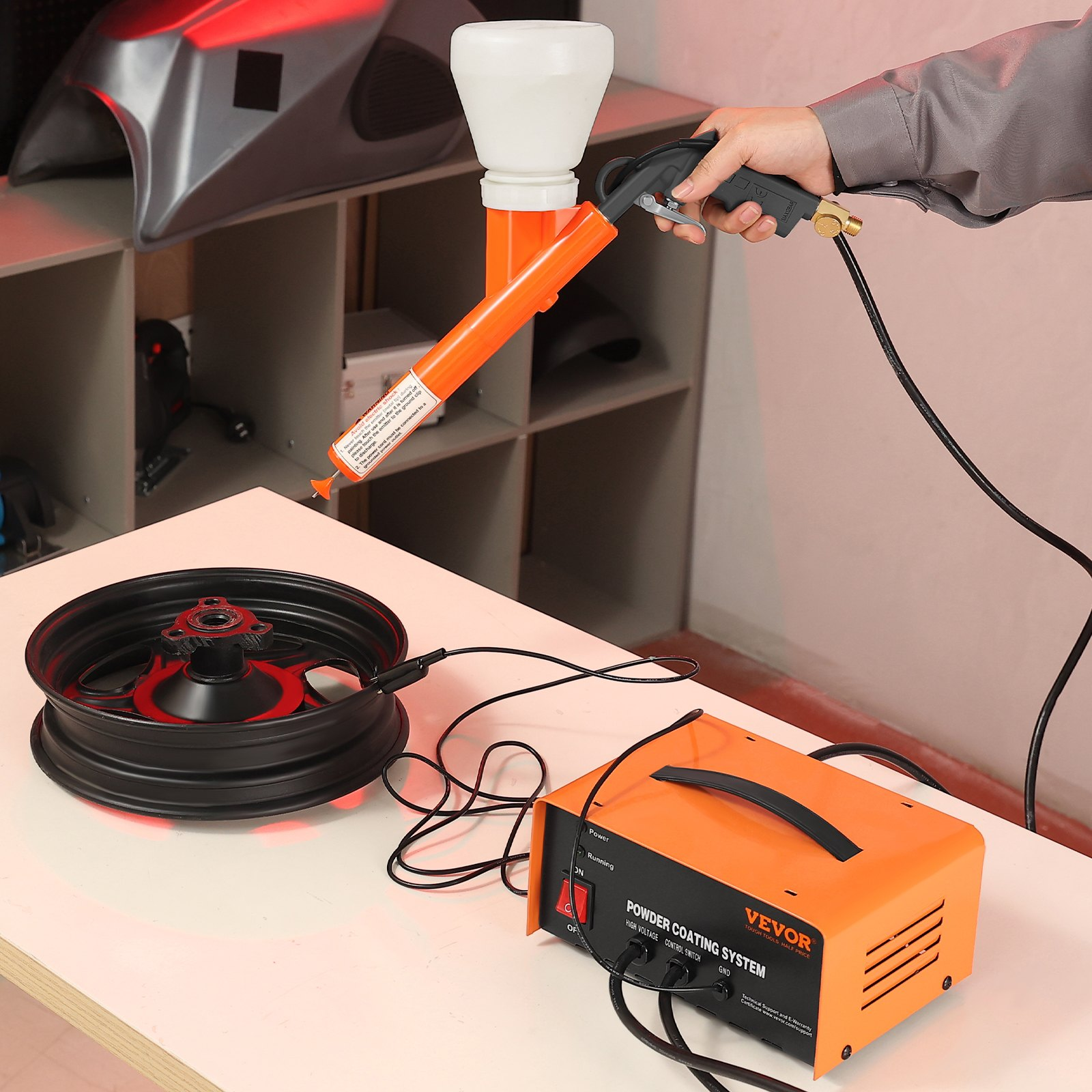 Powder Coating System - 50KV Electrostatic Output Powder Coating Kit for Home DI