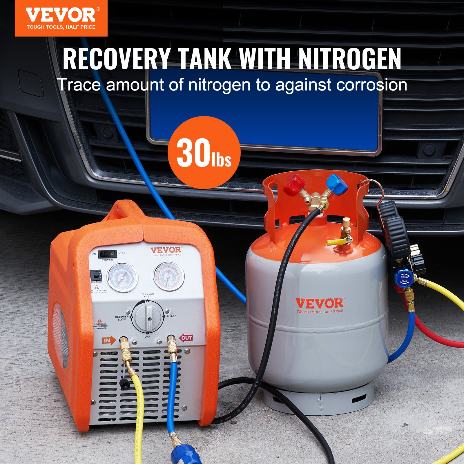 Refrigerant Recovery Reclaim 30lb Cylinder Tank 400 PSI Liquid Rated Y Valve