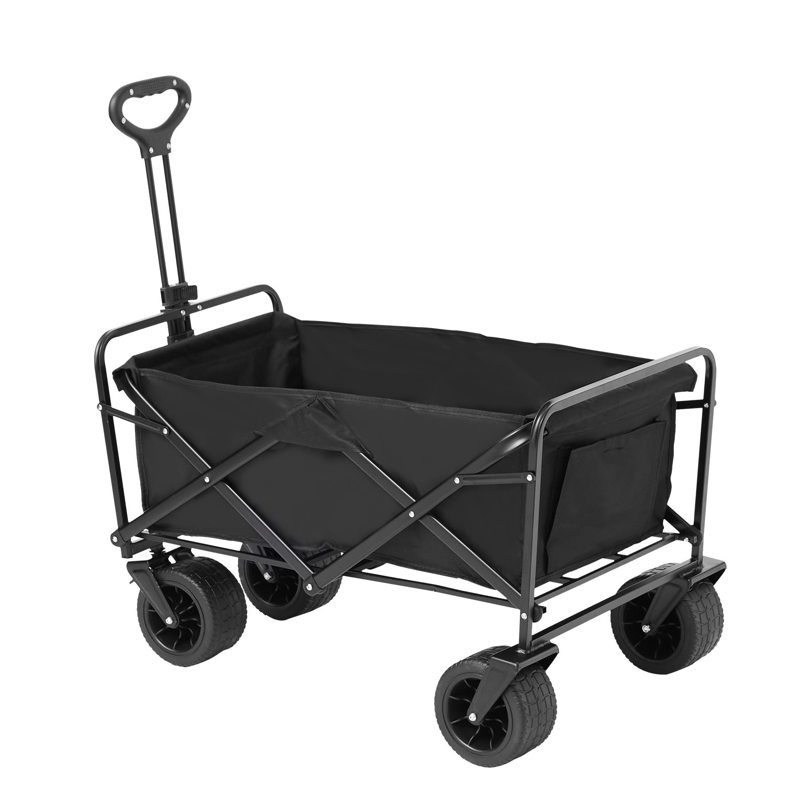 VEVOR Collapsible Folding Wagon, 3 cu.ft Beach Wagon Cart with All-Terrain Wheel