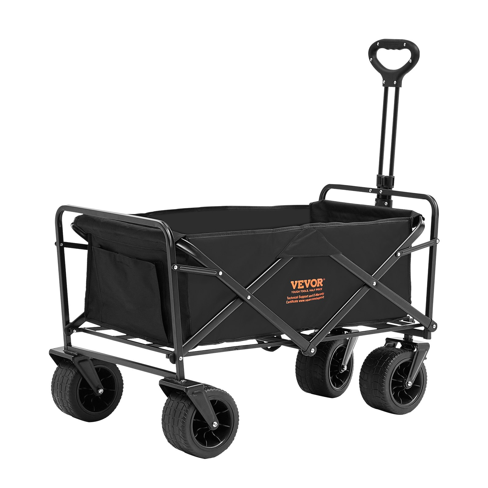 VEVOR Collapsible Folding Wagon, 3 cu.ft Beach Wagon Cart with All-Terrain Wheel