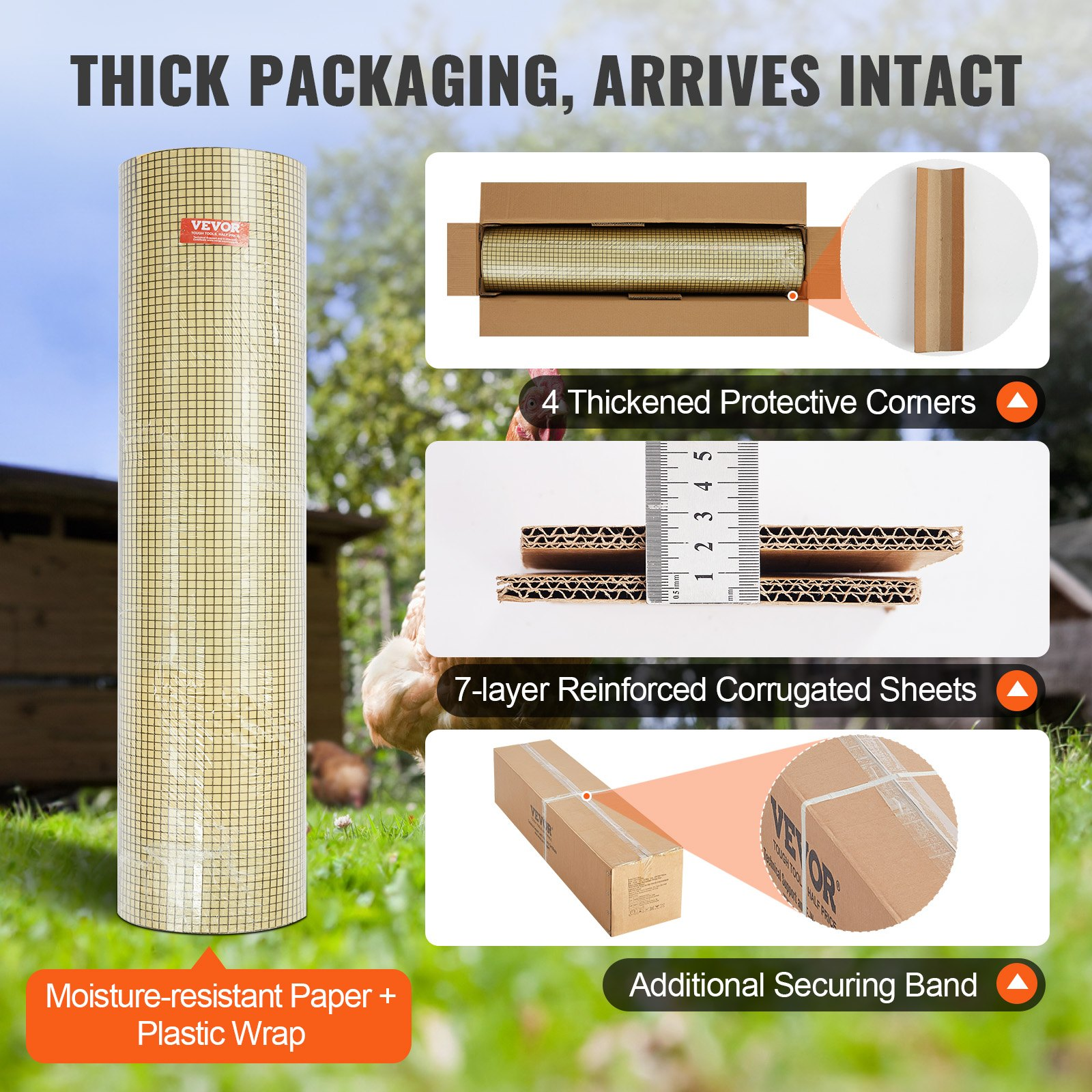 Hardware Cloth, 48'' x 100' Galvanized Wire Mesh Roll, Poultry Enclosures