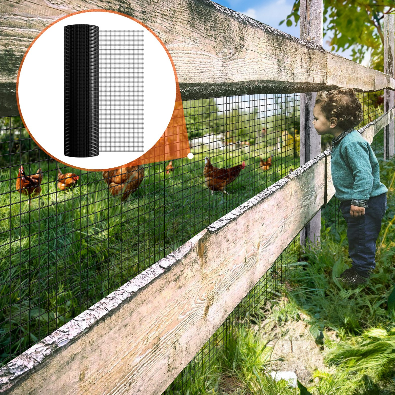 Hardware Cloth, 48'' x 100' Galvanized Wire Mesh Roll, Poultry Enclosures
