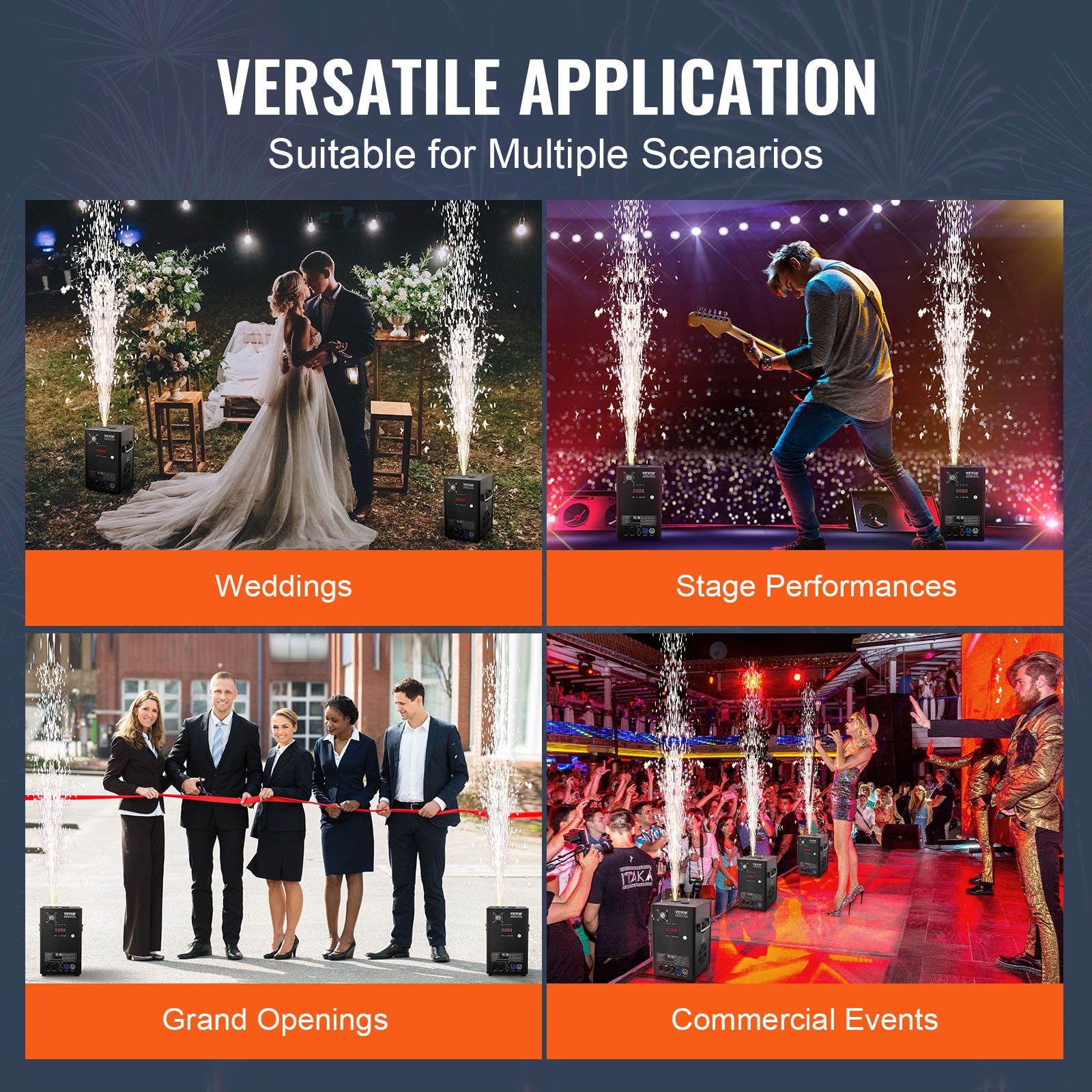 Cold Spark Firework Machinex2 700W 6.6-16.4ft Stage DJ Wedding Event Party - Picture 5 of 10