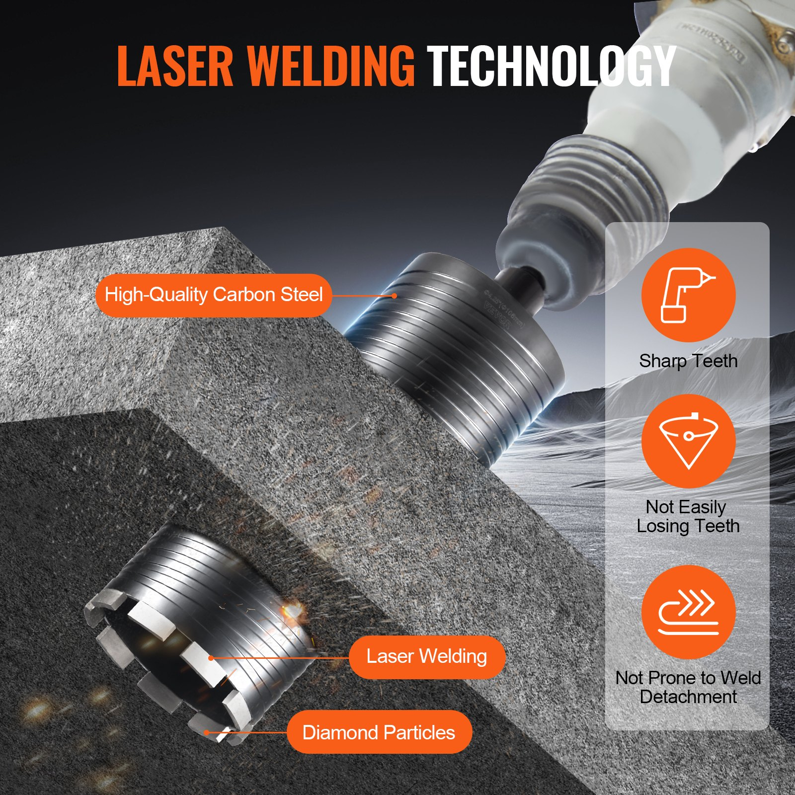 Core Drill Bit, Laser Welding