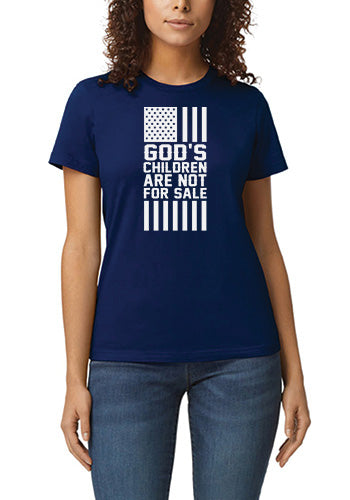 God’s Children Are Not For Sale White Flag T-Shirt
