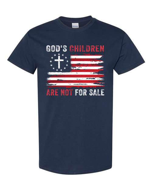 God’s Children Are Not For Sale w/ American Flag and Cross T-Shirt