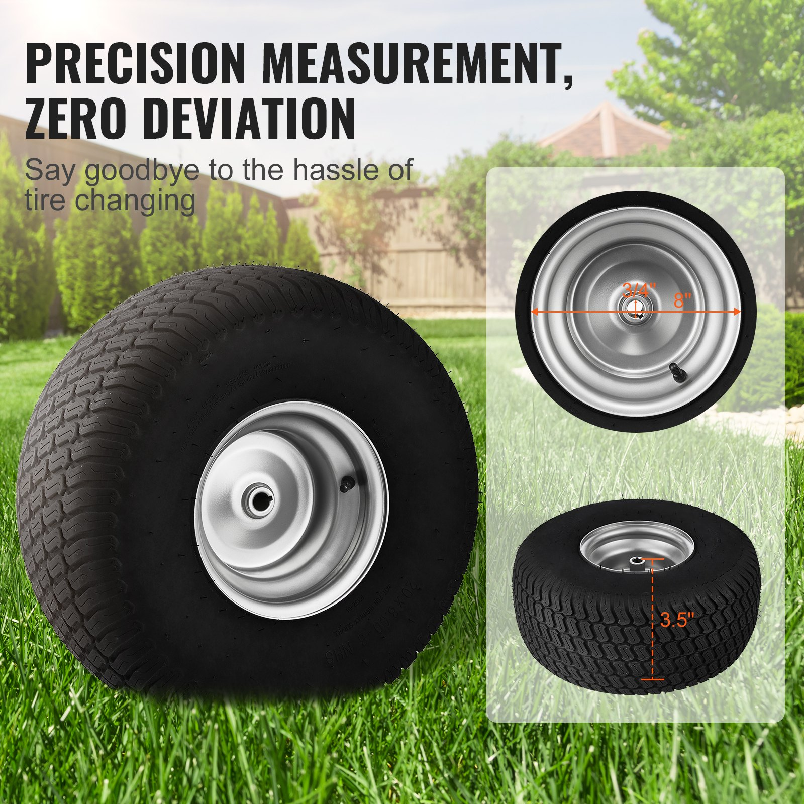 VEVOR Lawn Mower Tires with Rim, for Riding Mowers Lawn Tractors