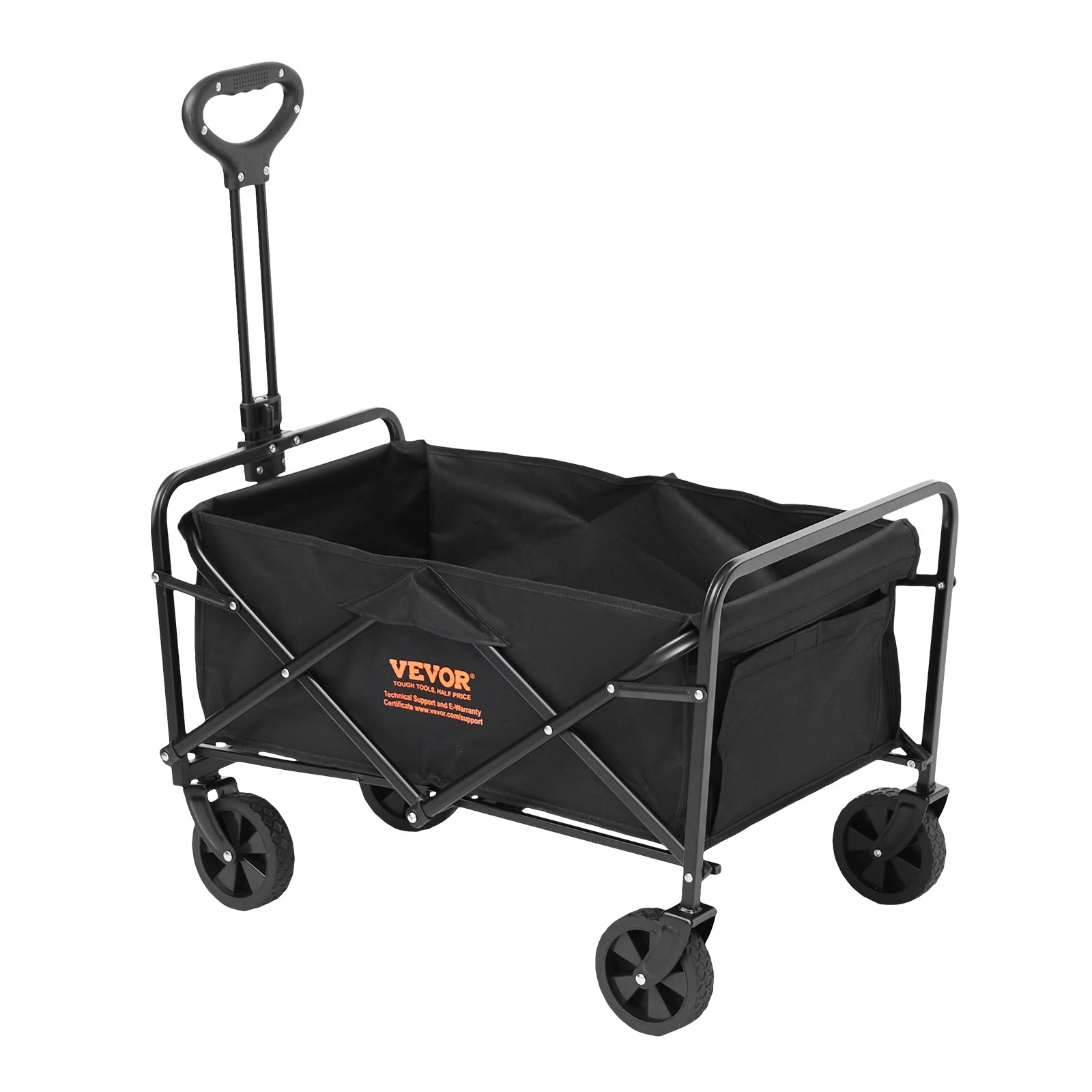 Collapsible Folding Wagon, 2 cu.ft Beach Wagon Cart with All-Terrain 5in Wheels,